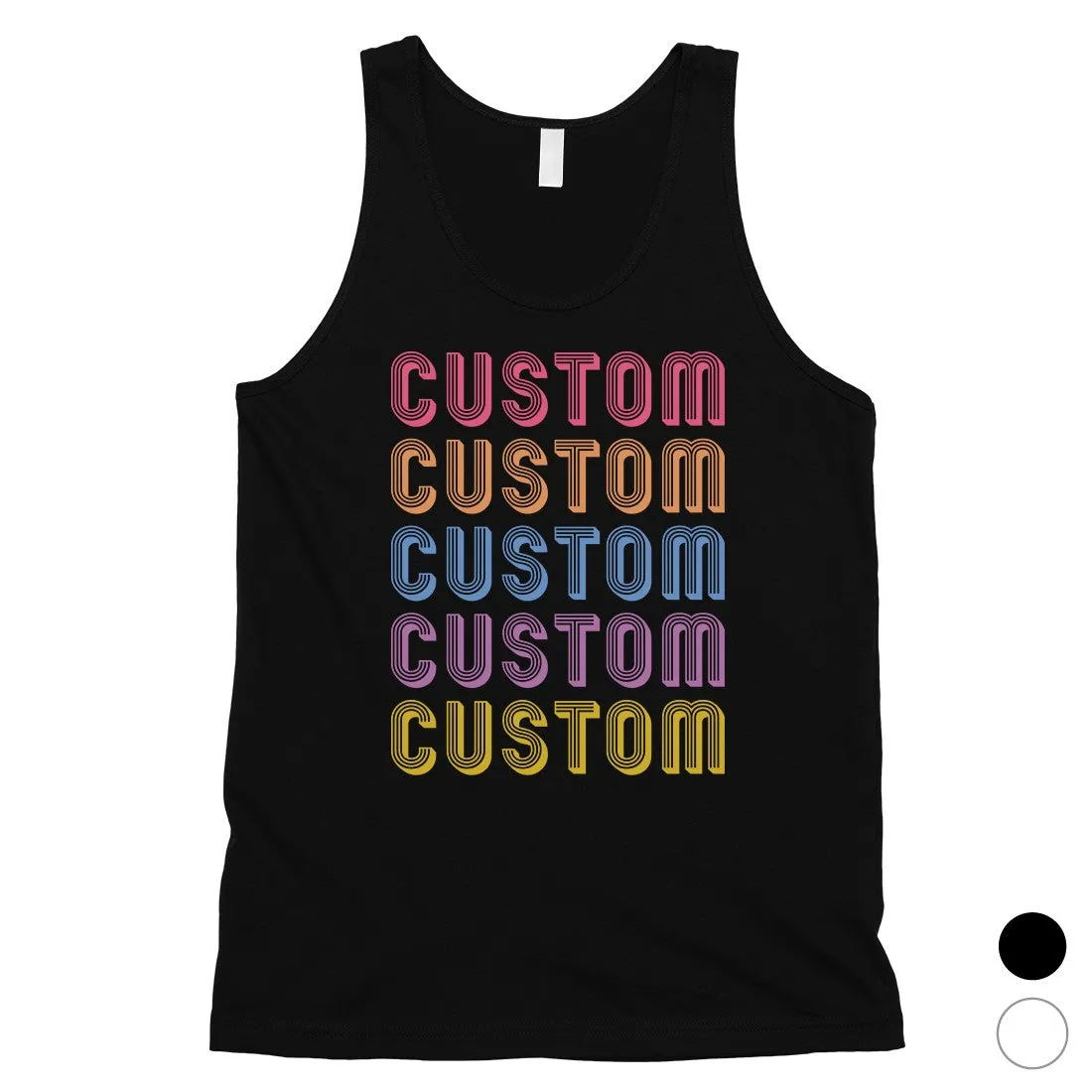 Colorful Multiline Text Fantastic Cool Mens Personalized Tank Tops