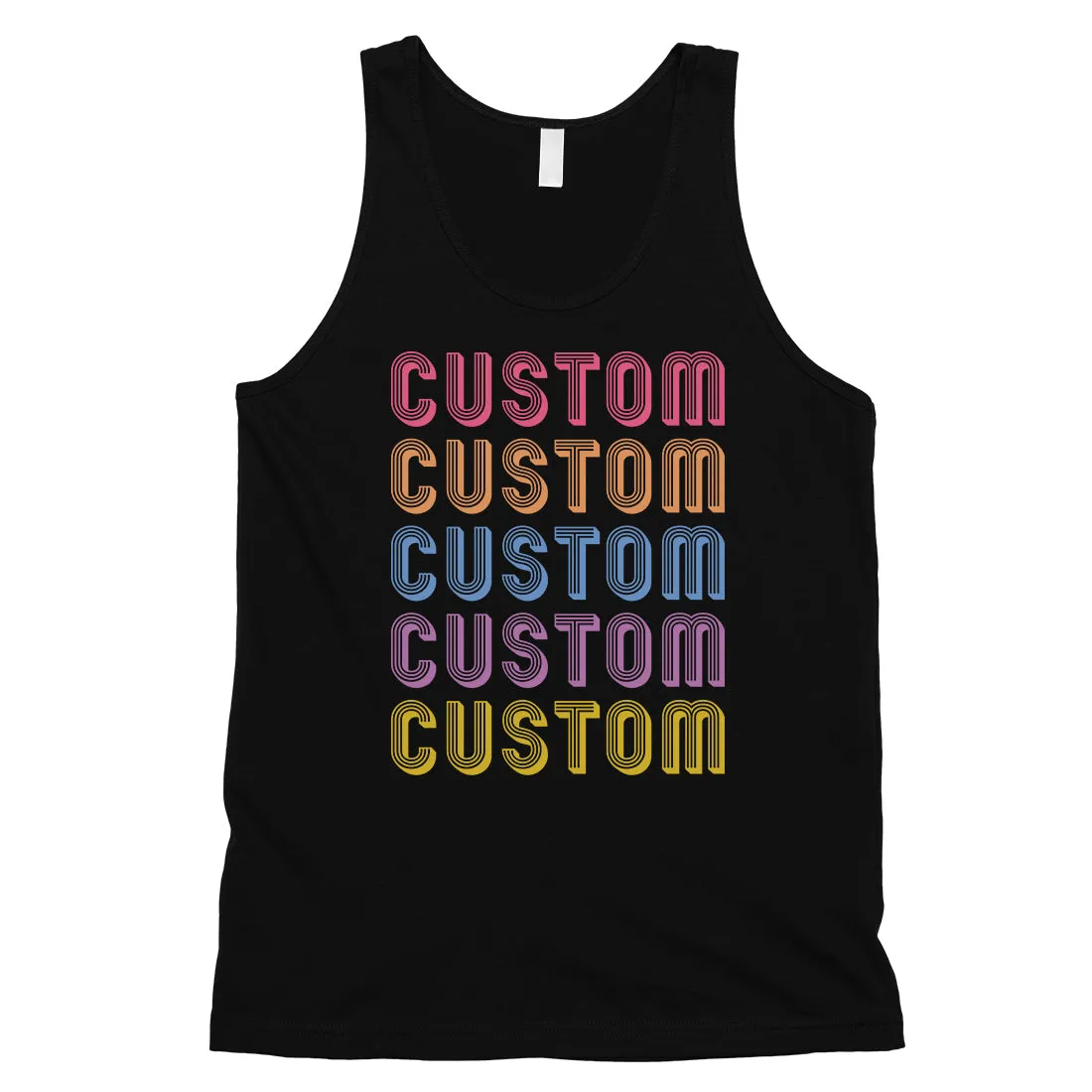 Colorful Multiline Text Fantastic Cool Mens Personalized Tank Tops