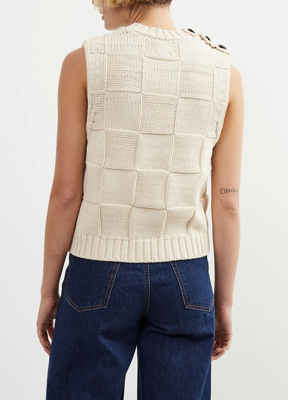 Cotton Rope Knit Vest