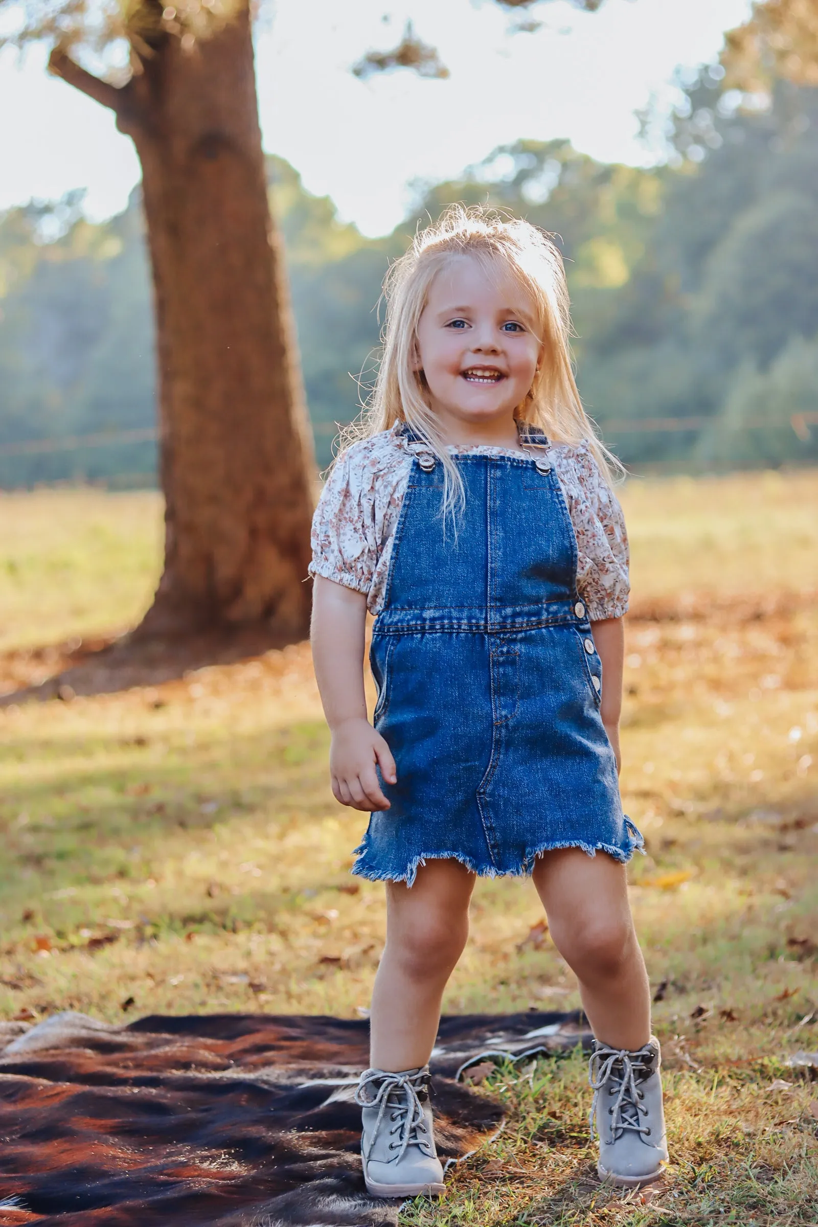 Cowgirl At Heart Denim Kids Overall Dress