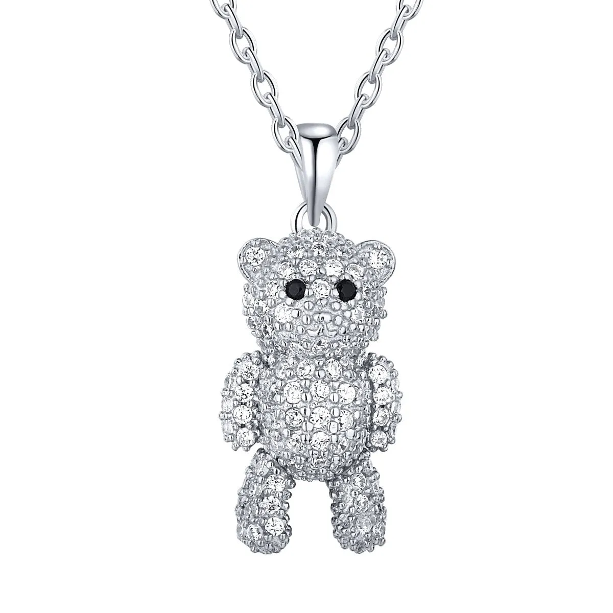 Crystal Bear Charm Necklace