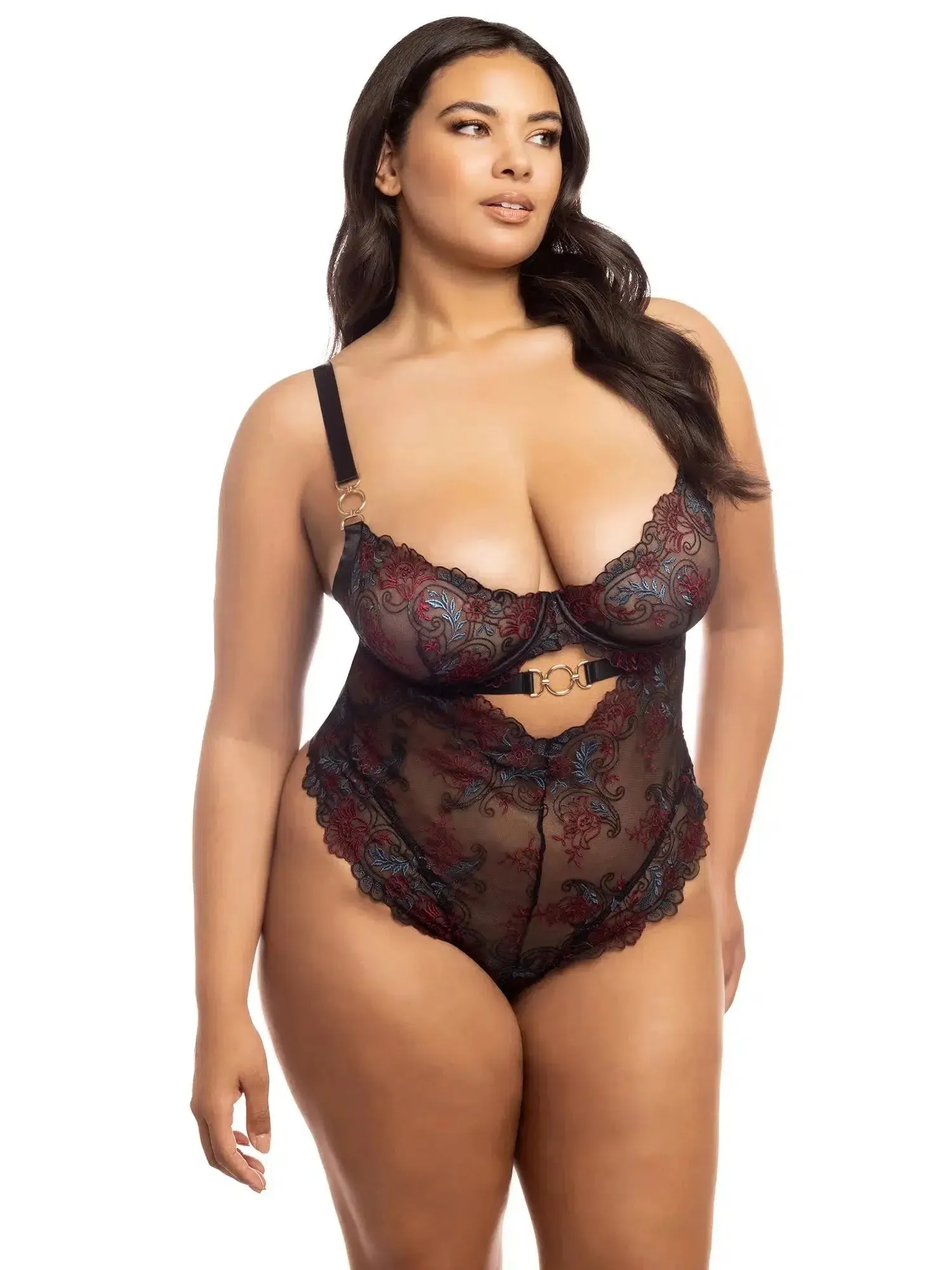 Curvy Azalea Lace Lingerie Teddy