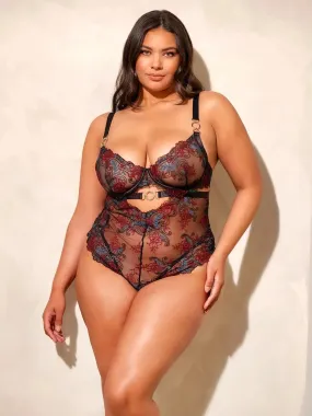 Curvy Azalea Lace Lingerie Teddy