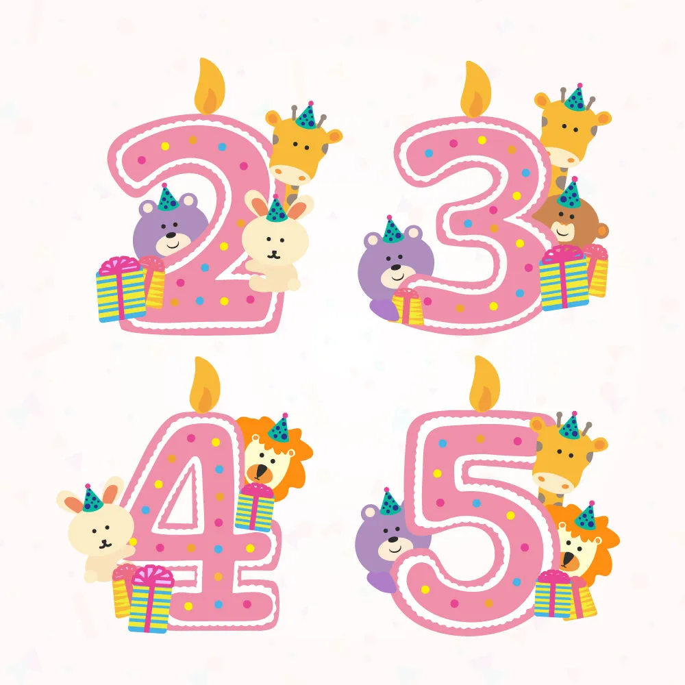 Cute Birthday Animal Pink (Kids)