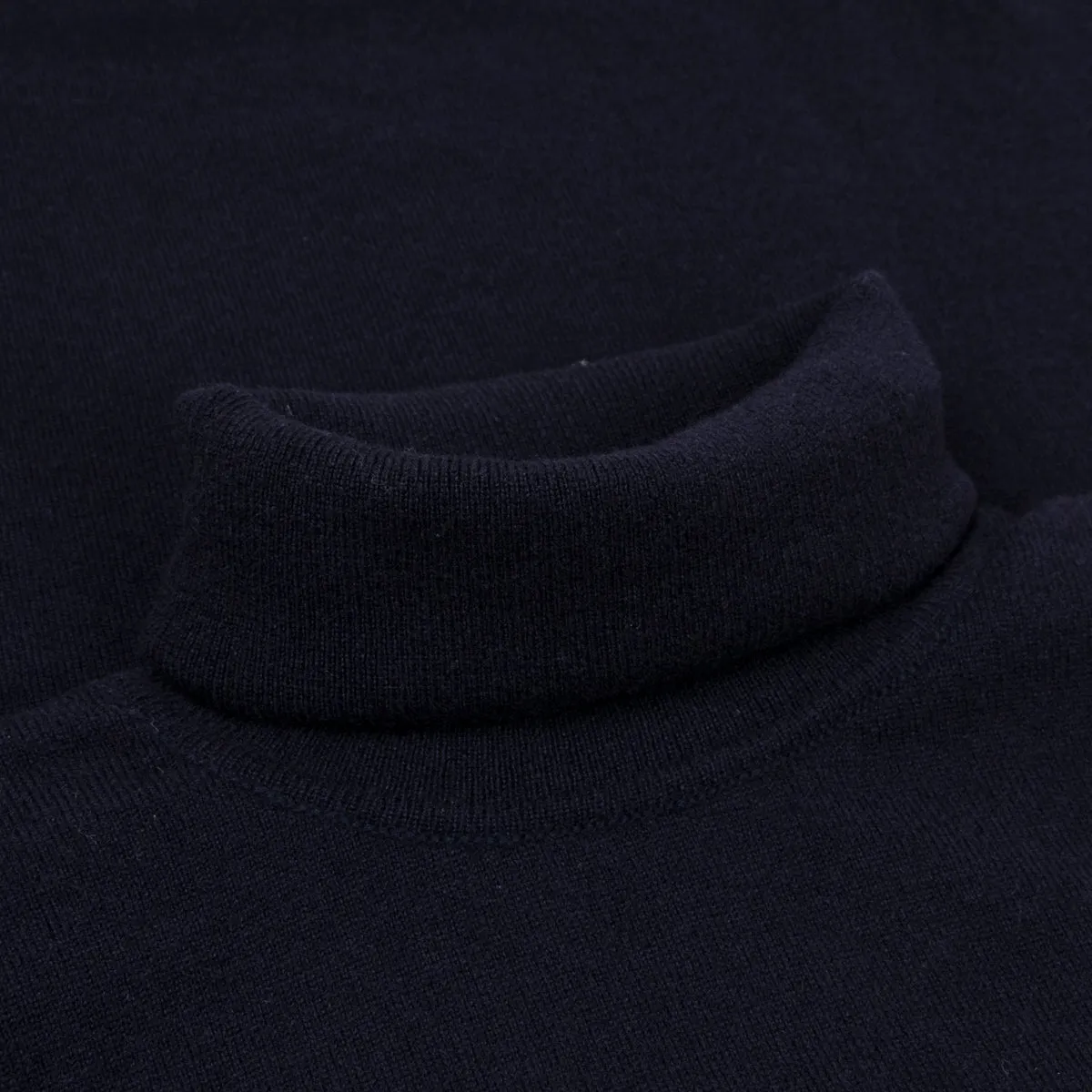 Dark Navy Elgin 2ply Roll Neck Cashmere Sweater