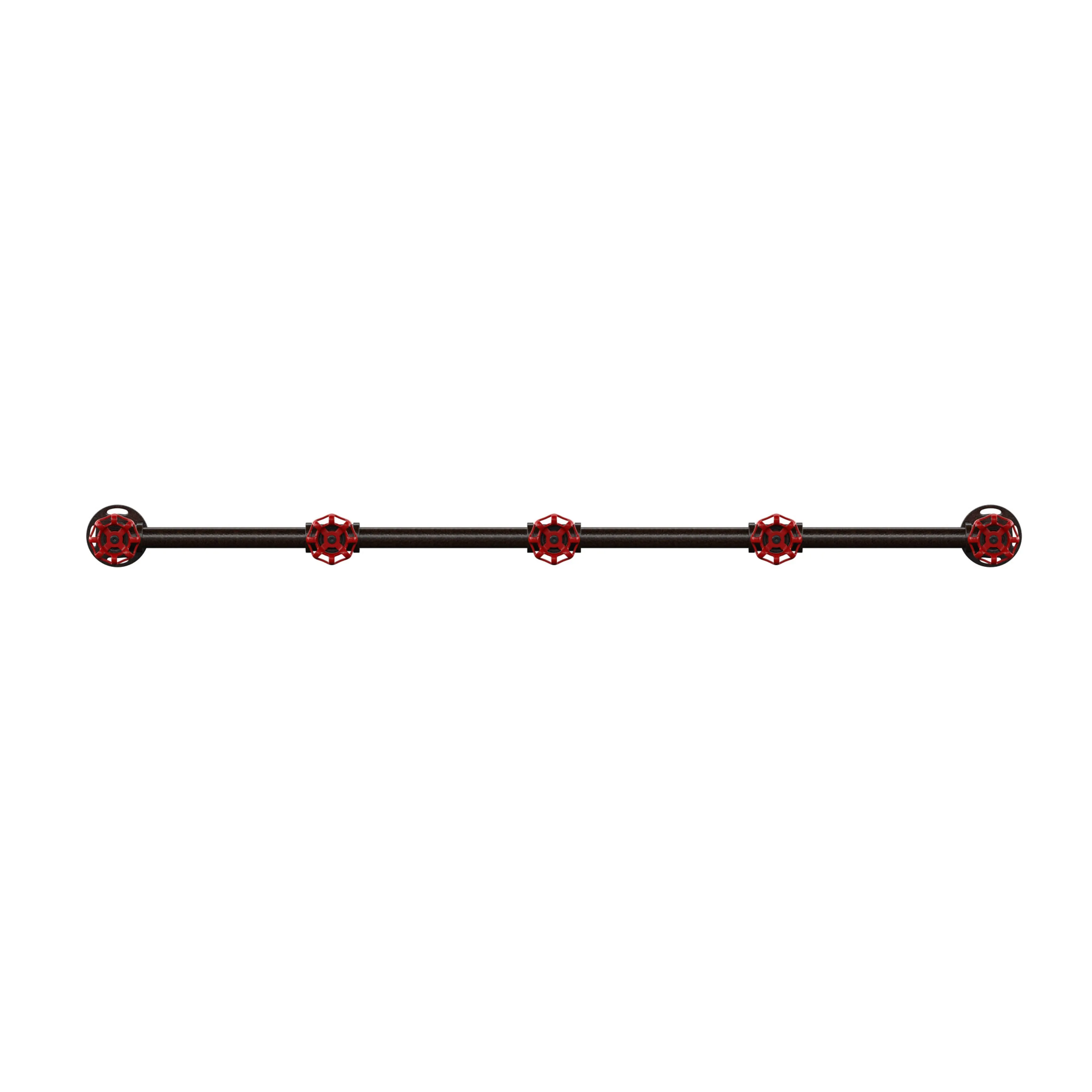 Davey Sand Black Pipe Metal and Red Water Valve Wall Mounted Coat Rack