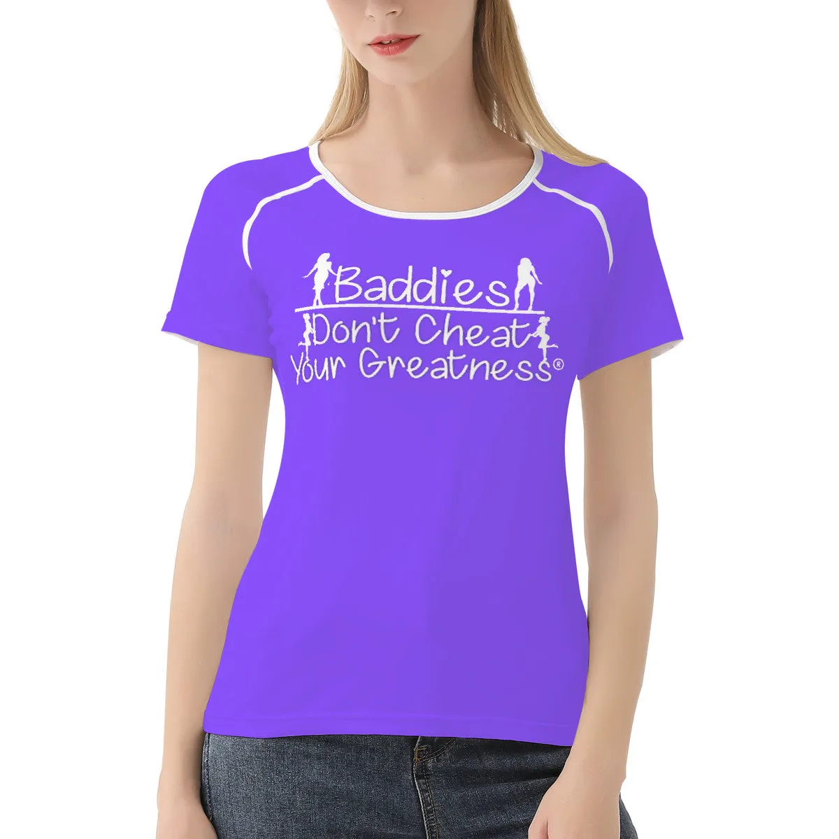 DCYG 24SX Baddies White Logo & Purple  Women's All-Over Print T shirt