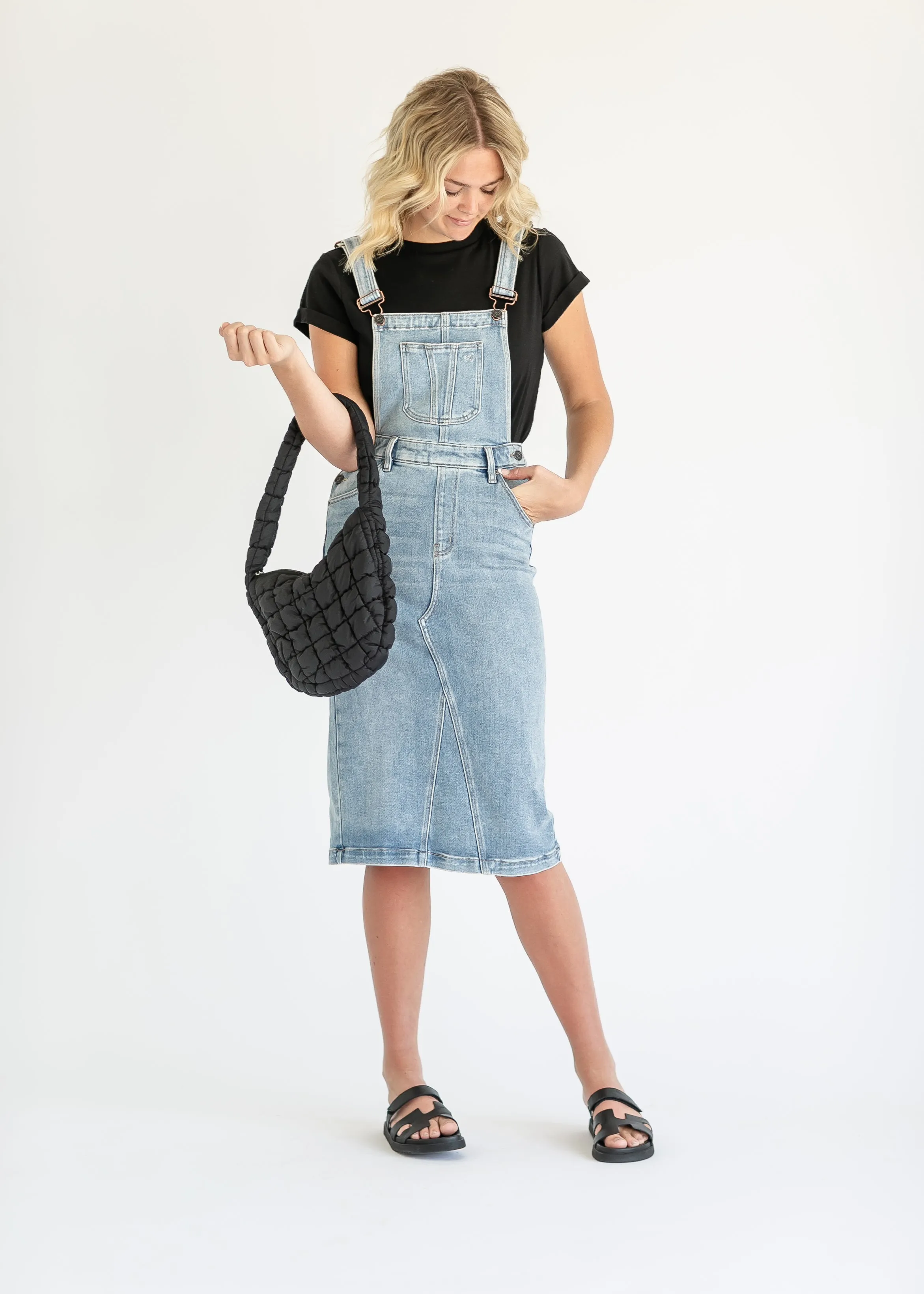 Denim Overall Jumper Midi Dress - FINAL SALE