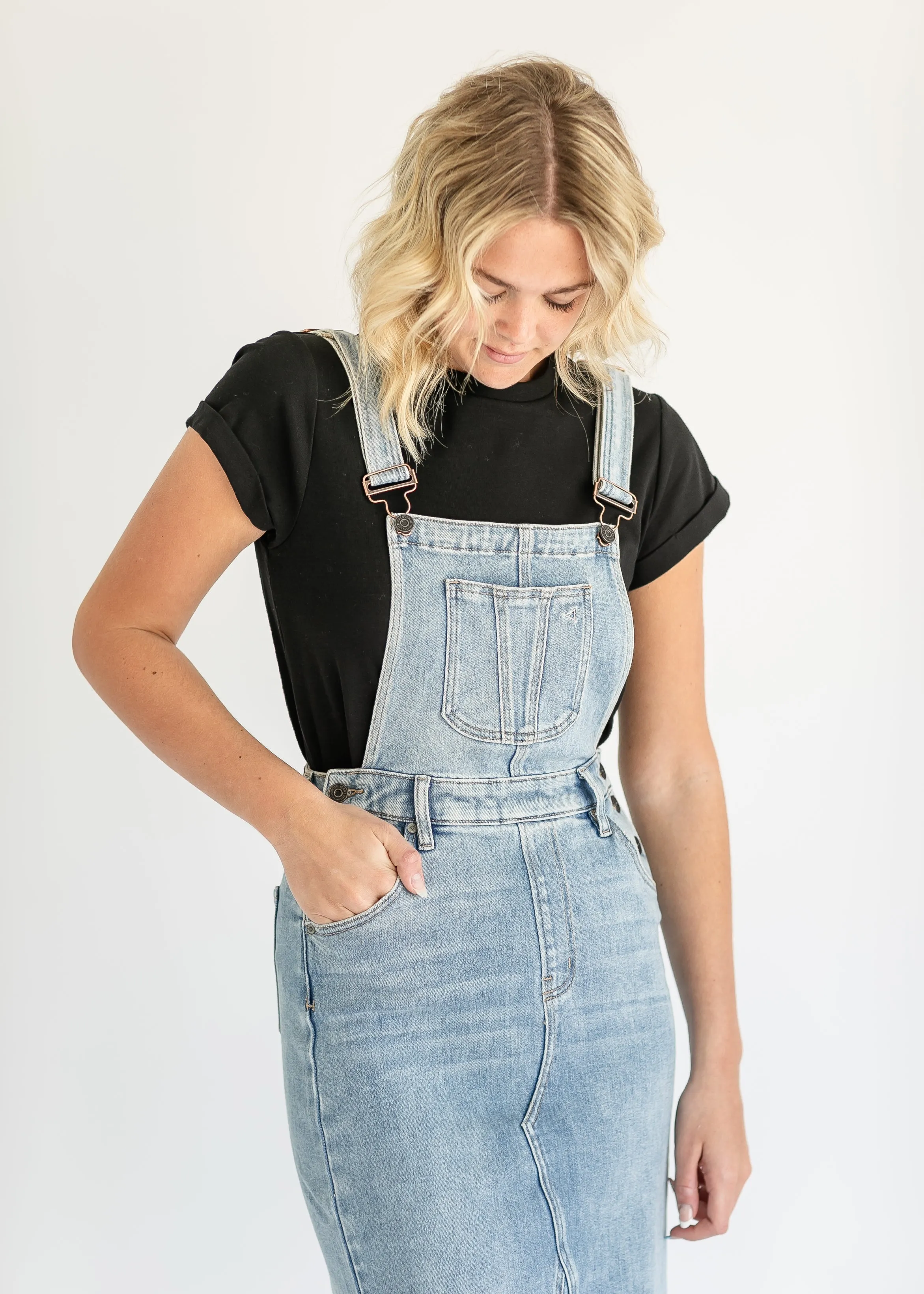 Denim Overall Jumper Midi Dress - FINAL SALE