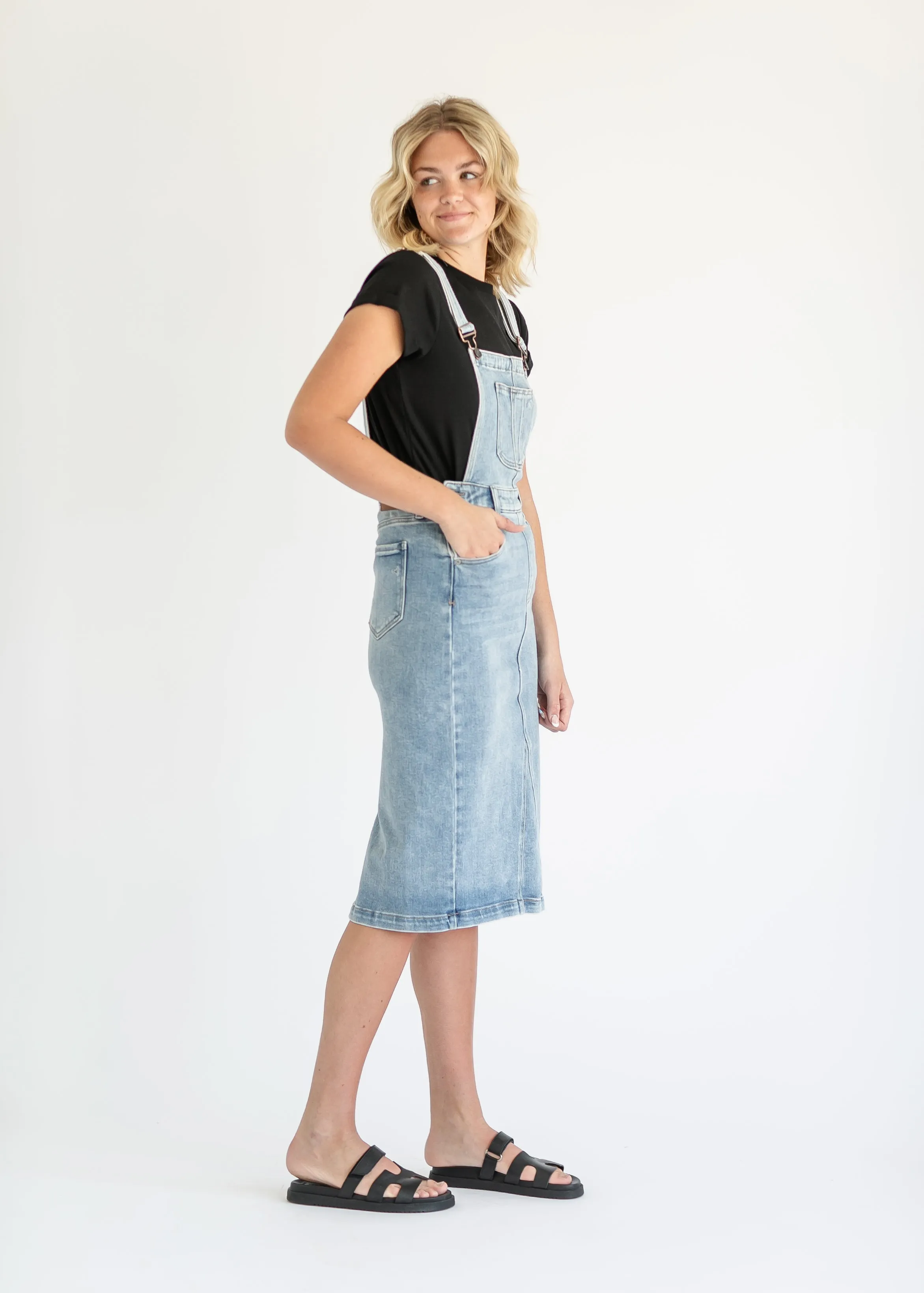 Denim Overall Jumper Midi Dress - FINAL SALE