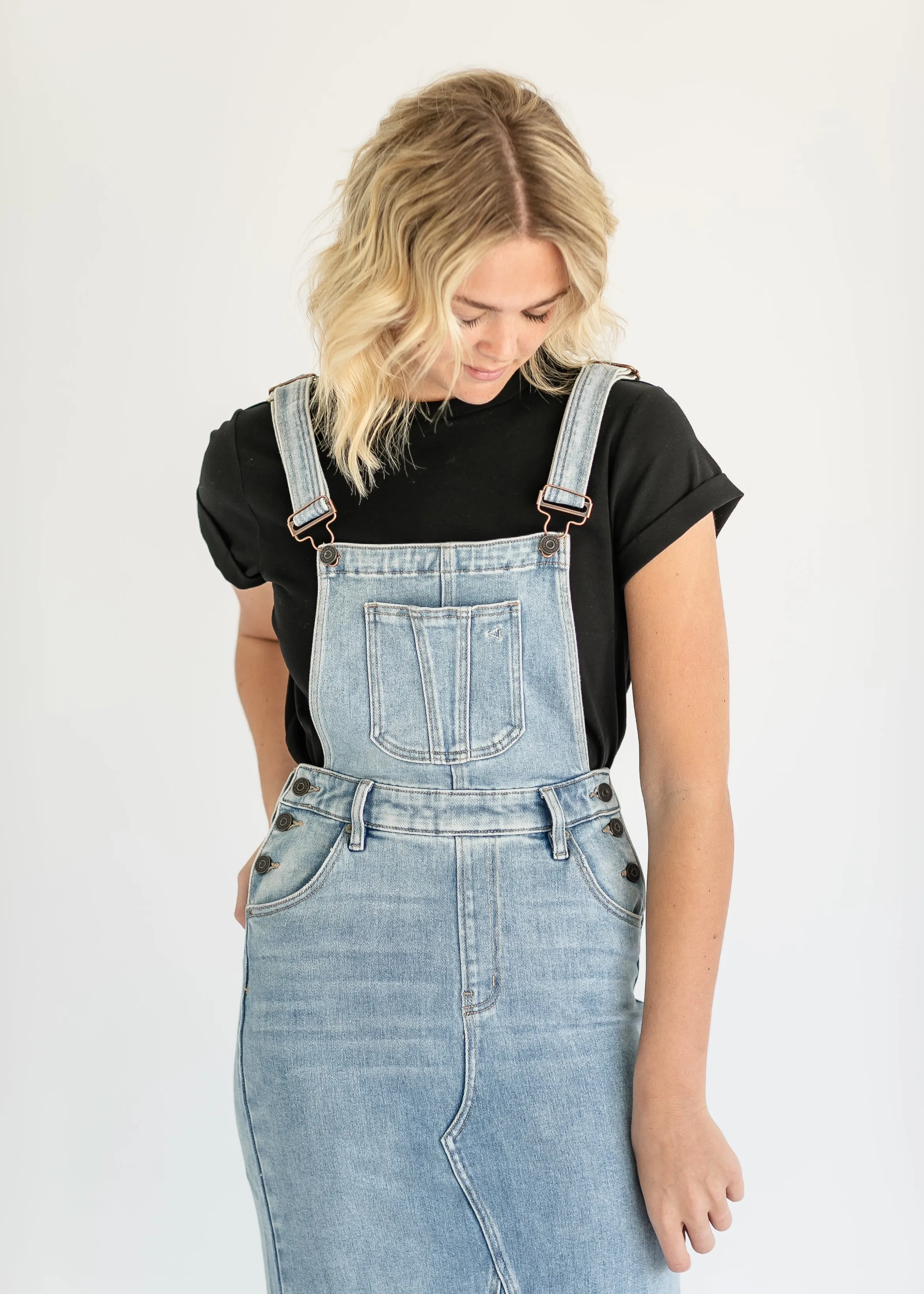 Denim Overall Jumper Midi Dress - FINAL SALE