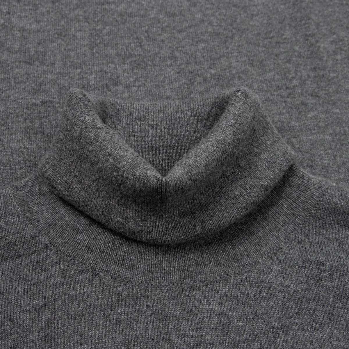 Derby Grey Elgin 2ply Roll Neck Cashmere Sweater