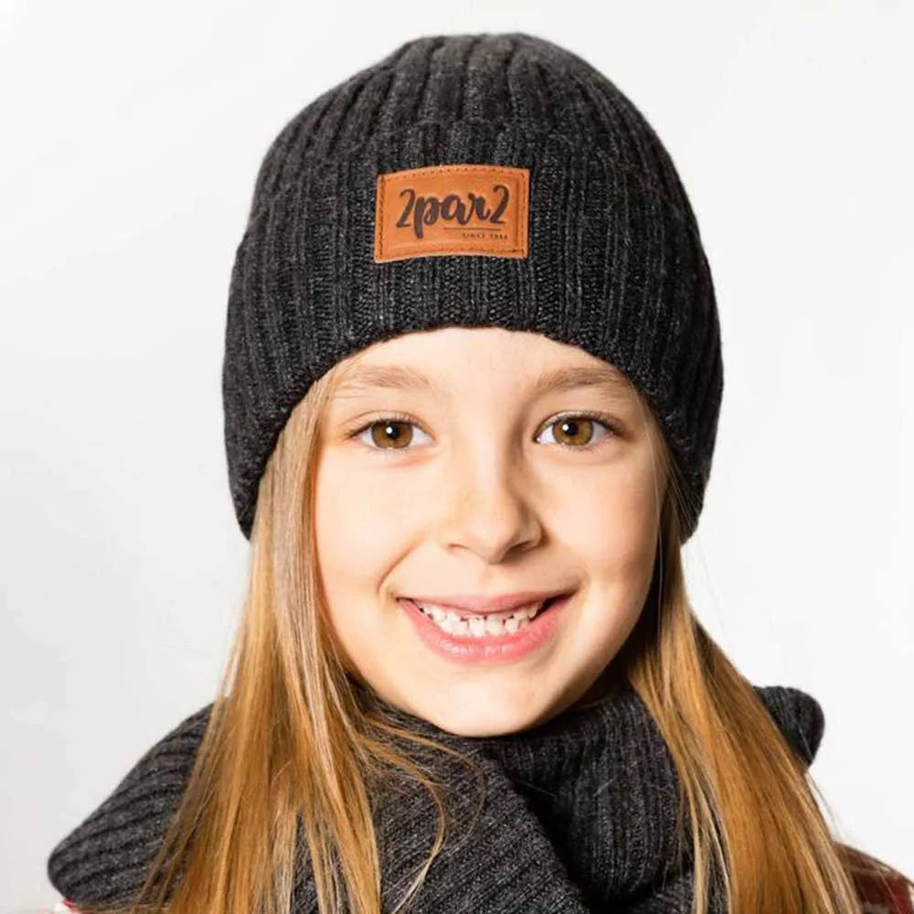 Deux Par Deux Knit Hat - Anthracite