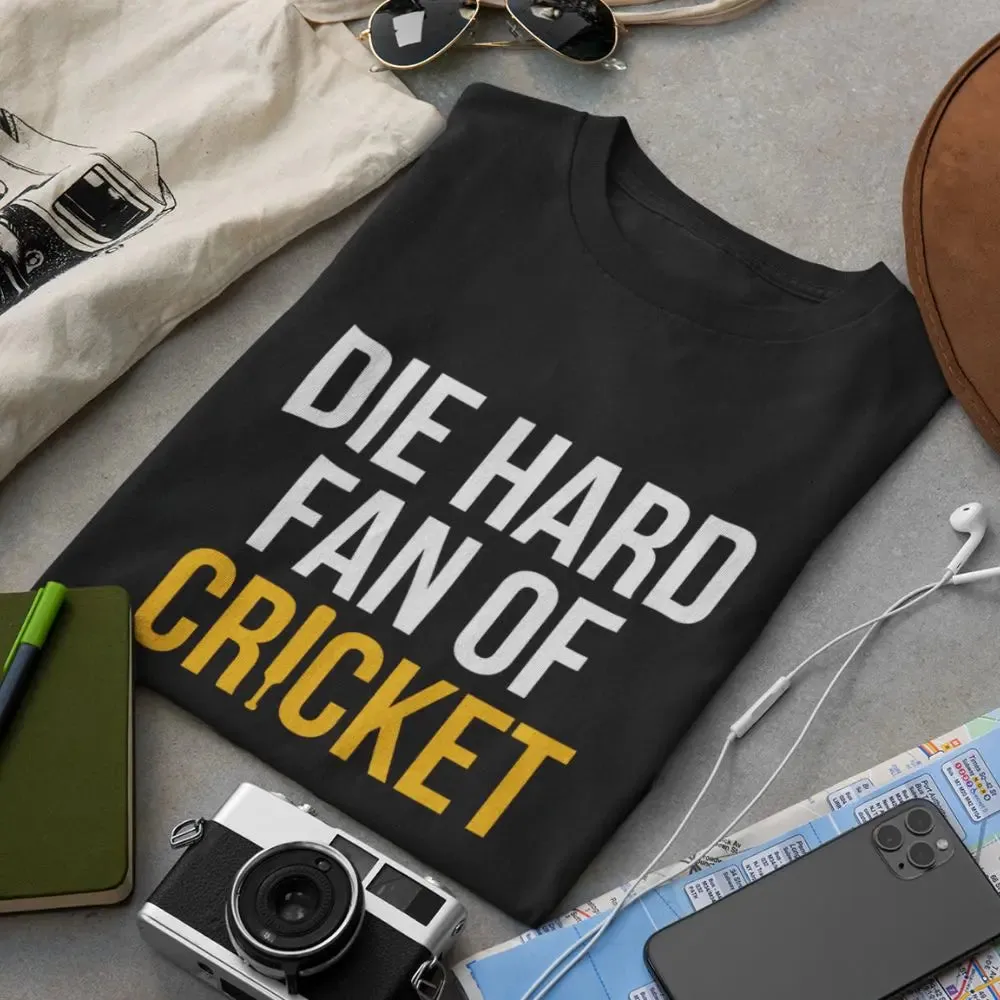 Die Hard Fan of Cricket Round Neck Half Sleeve Classic Cricket T-Shirt