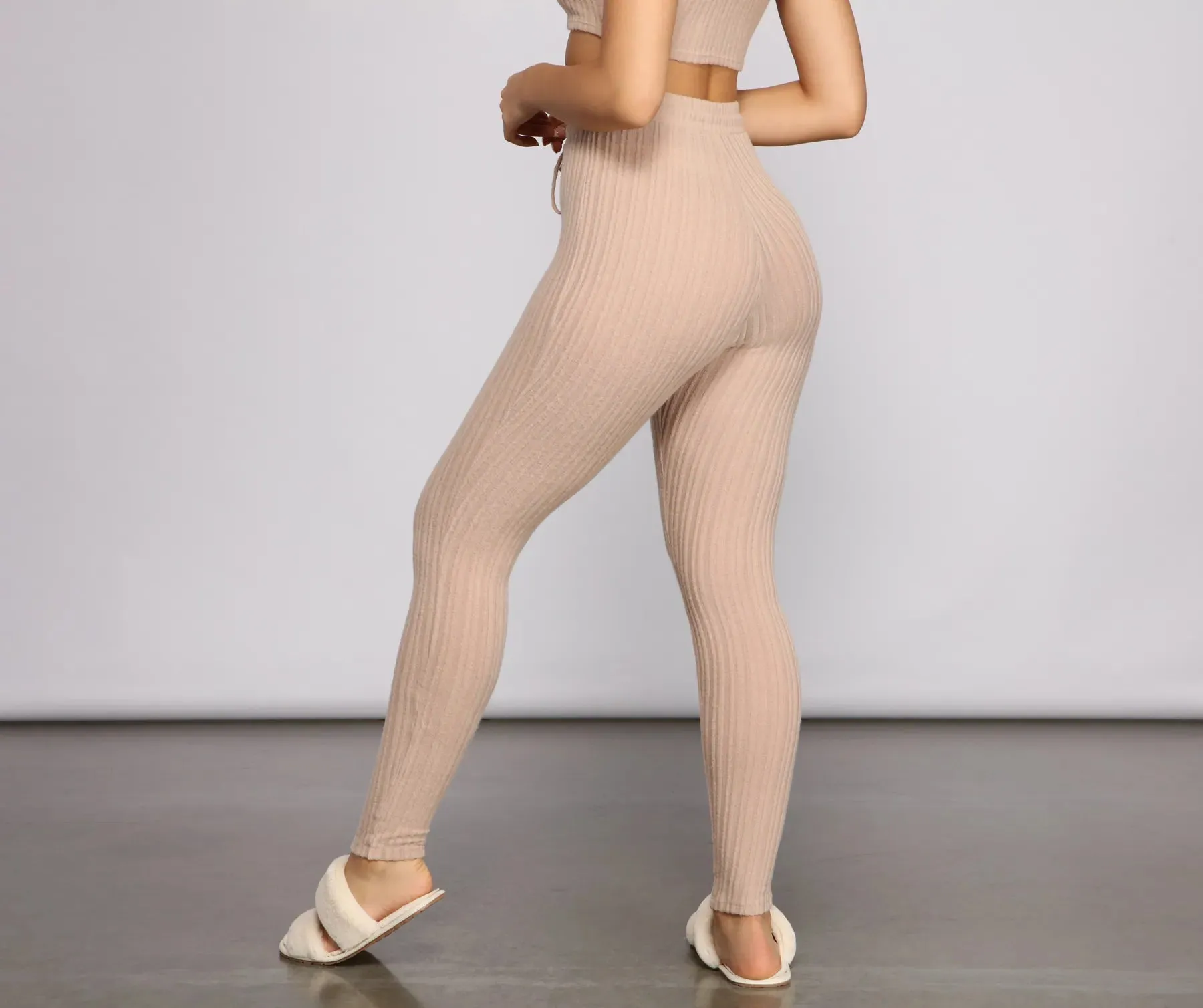 Effortlessly Chic Ribbed Pajama Leggings