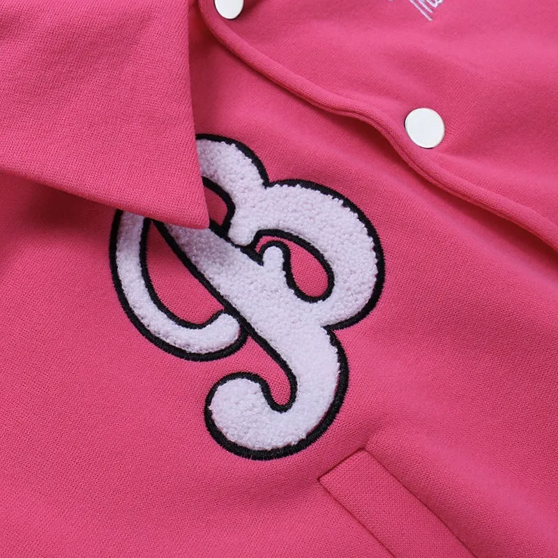 Embroidered Letter Print Baseball Jacket（AY2370）