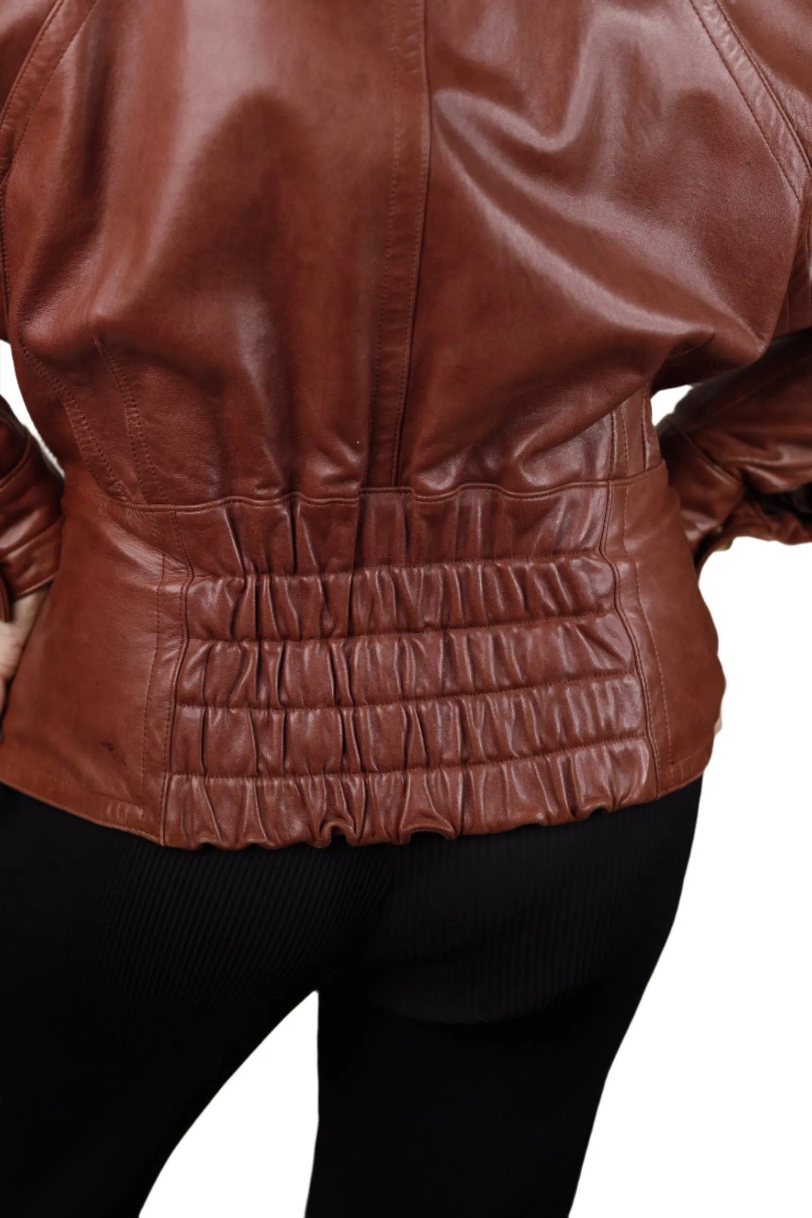 Escada  Brown Leather Jacket 1980s