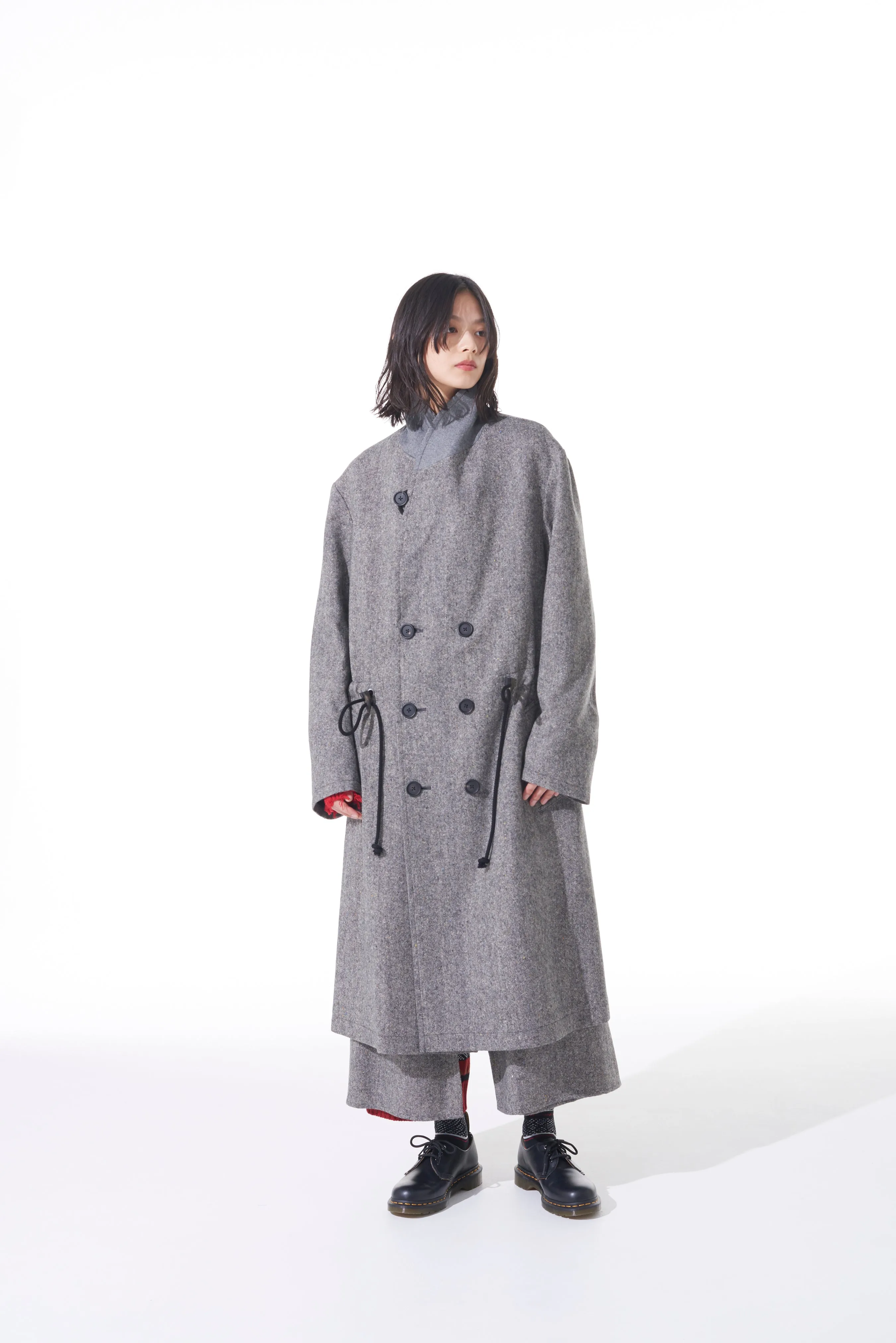 ETERMINE NEP TWEED SHAWL COLLAR DOUBLE COAT