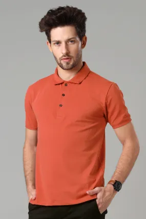 Exclusive Burnt Orange Polo T-Shirt For Men