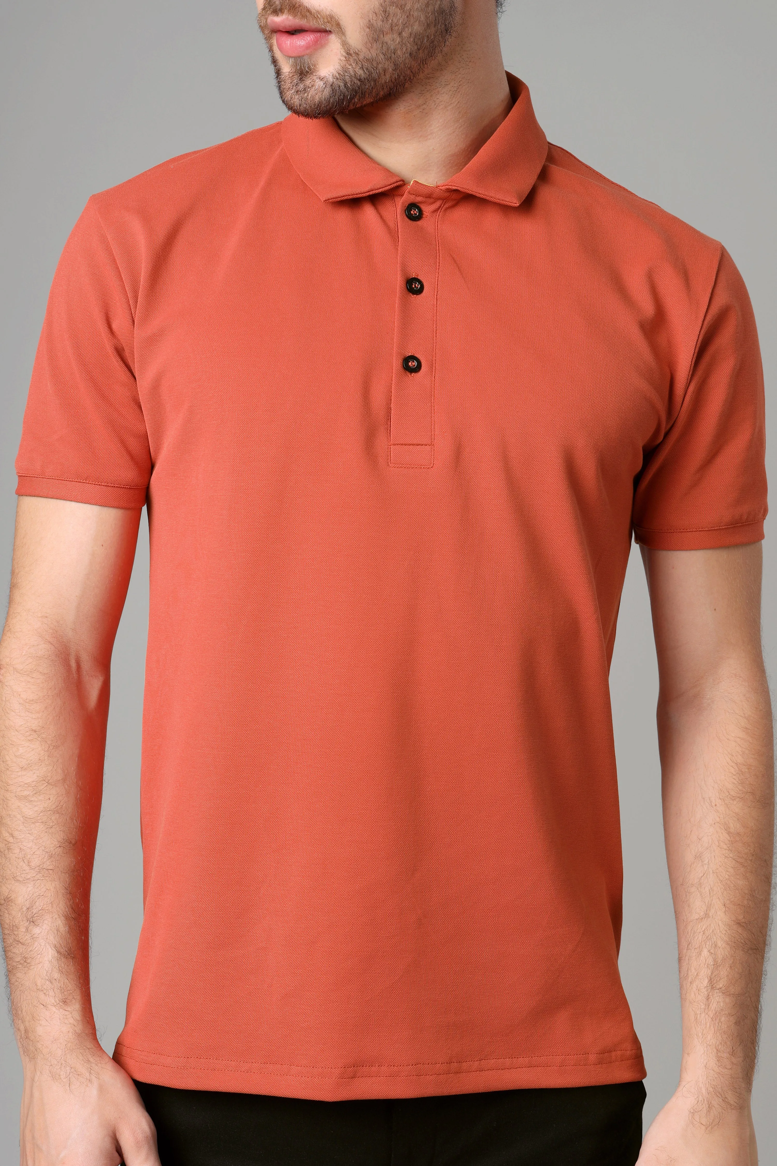 Exclusive Burnt Orange Polo T-Shirt For Men