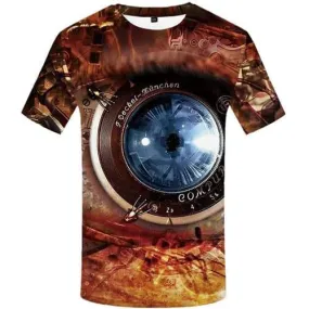 Eye T shirts Men Metal Tshirt Printed Flame Tshirts Novelty Mechanical Shirt Print Gothic Tshirt Anime Short Sleeve summer Men