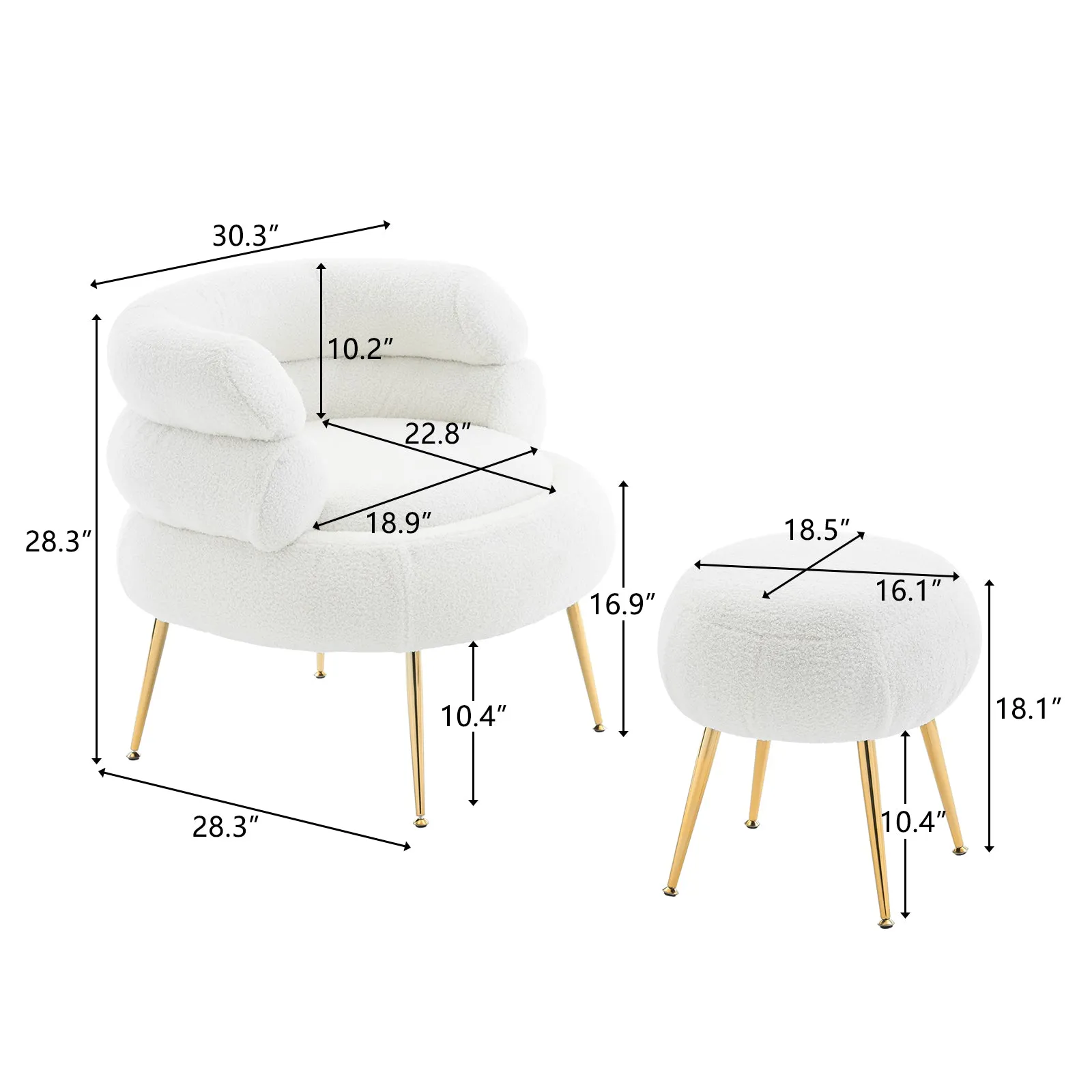 FCH Teddy Fleece Indoor Armchair With Pedals Beige