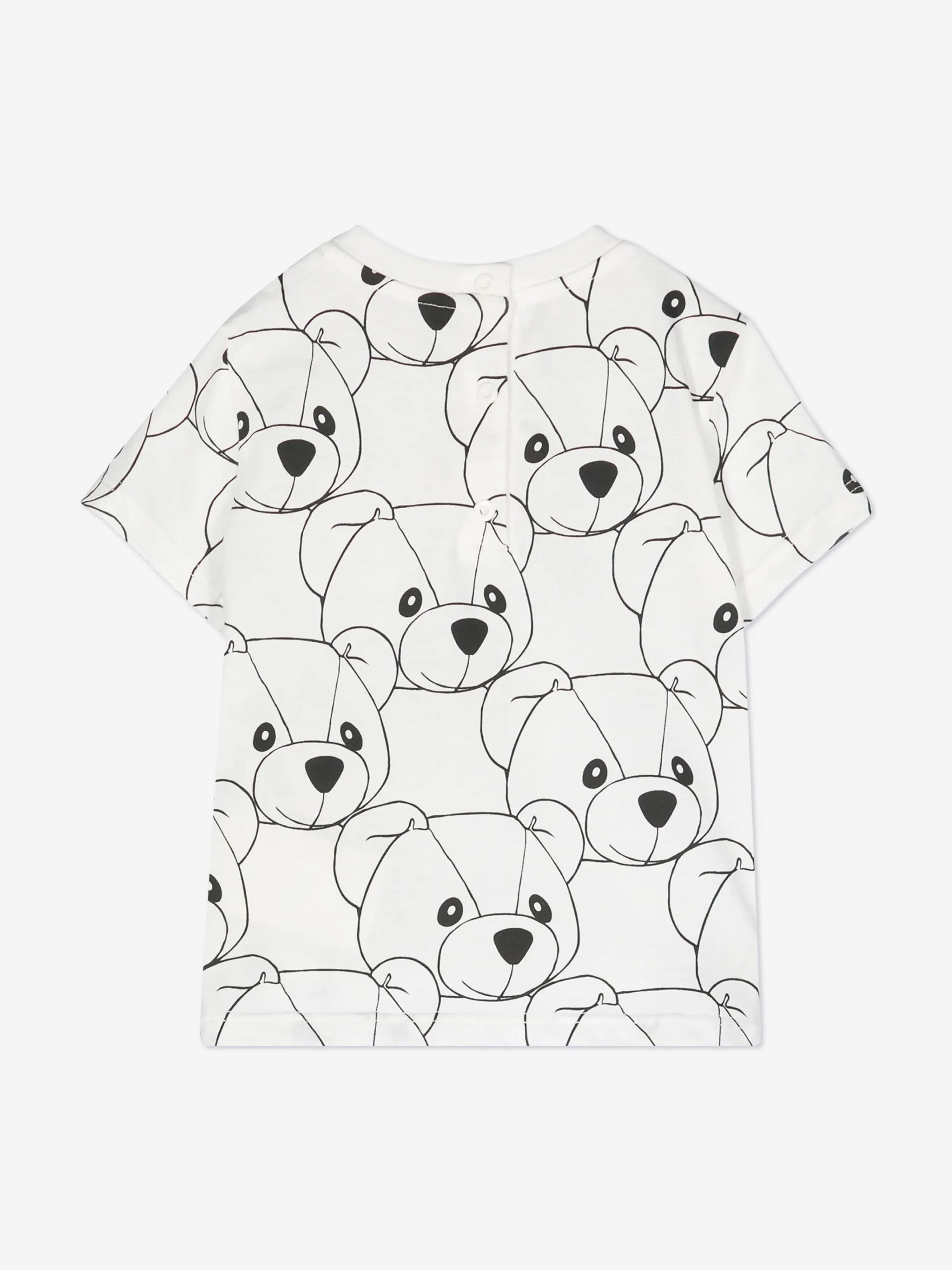 Fendi Baby FF Logo Teddy Bear T-Shirt in White