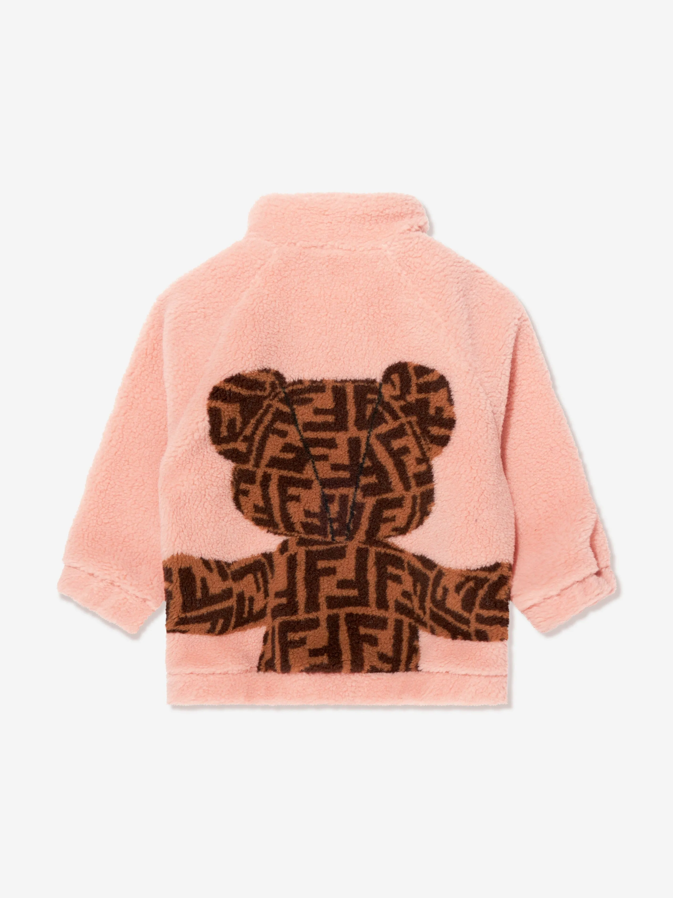 Fendi Girls Half Zip Teddy Sweatshirt