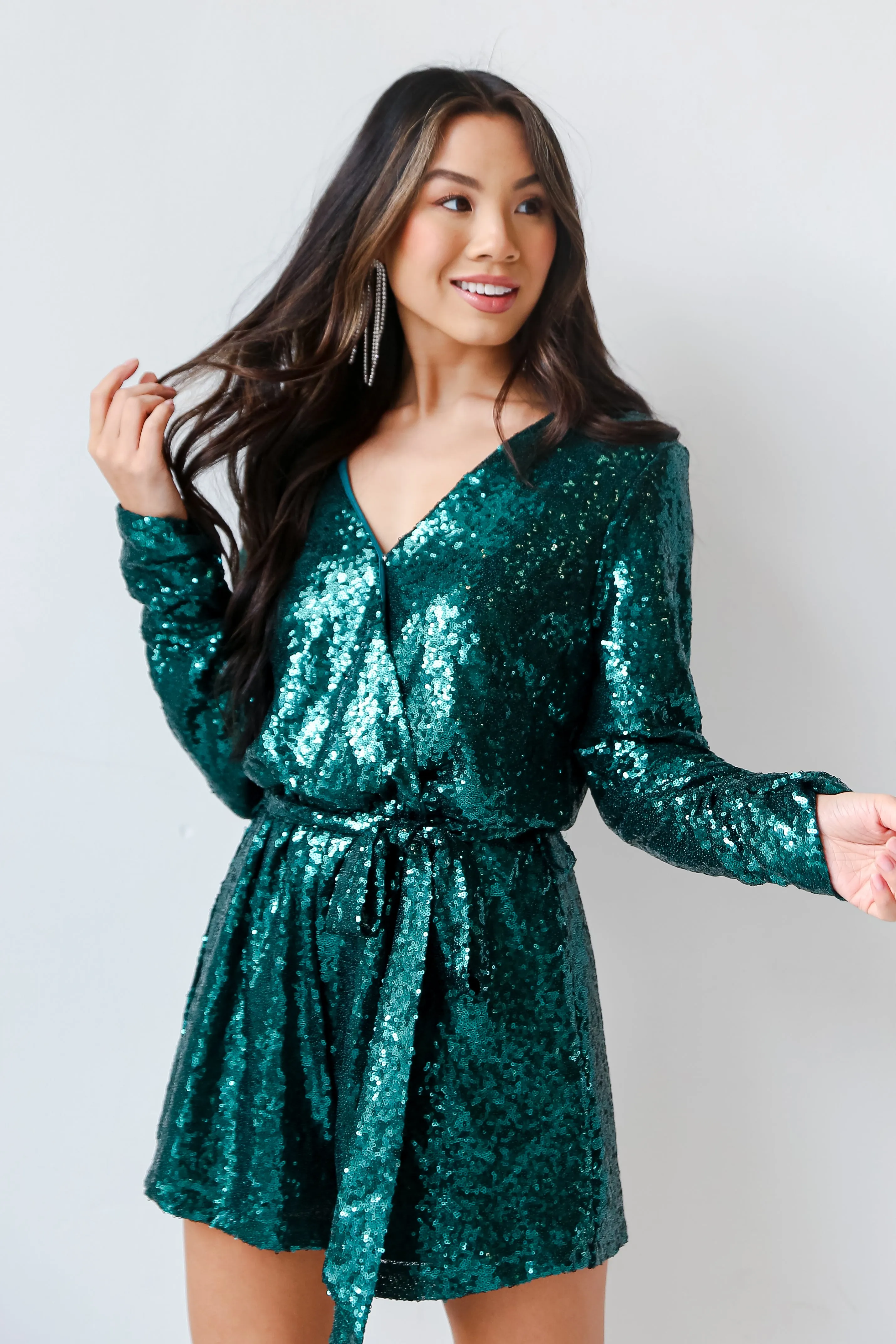 FINAL SALE - Glowing Icon Teal Sequin Romper