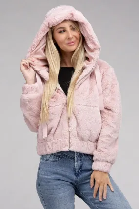 Fiona Fluffy Zip-Up Teddy Hoodie