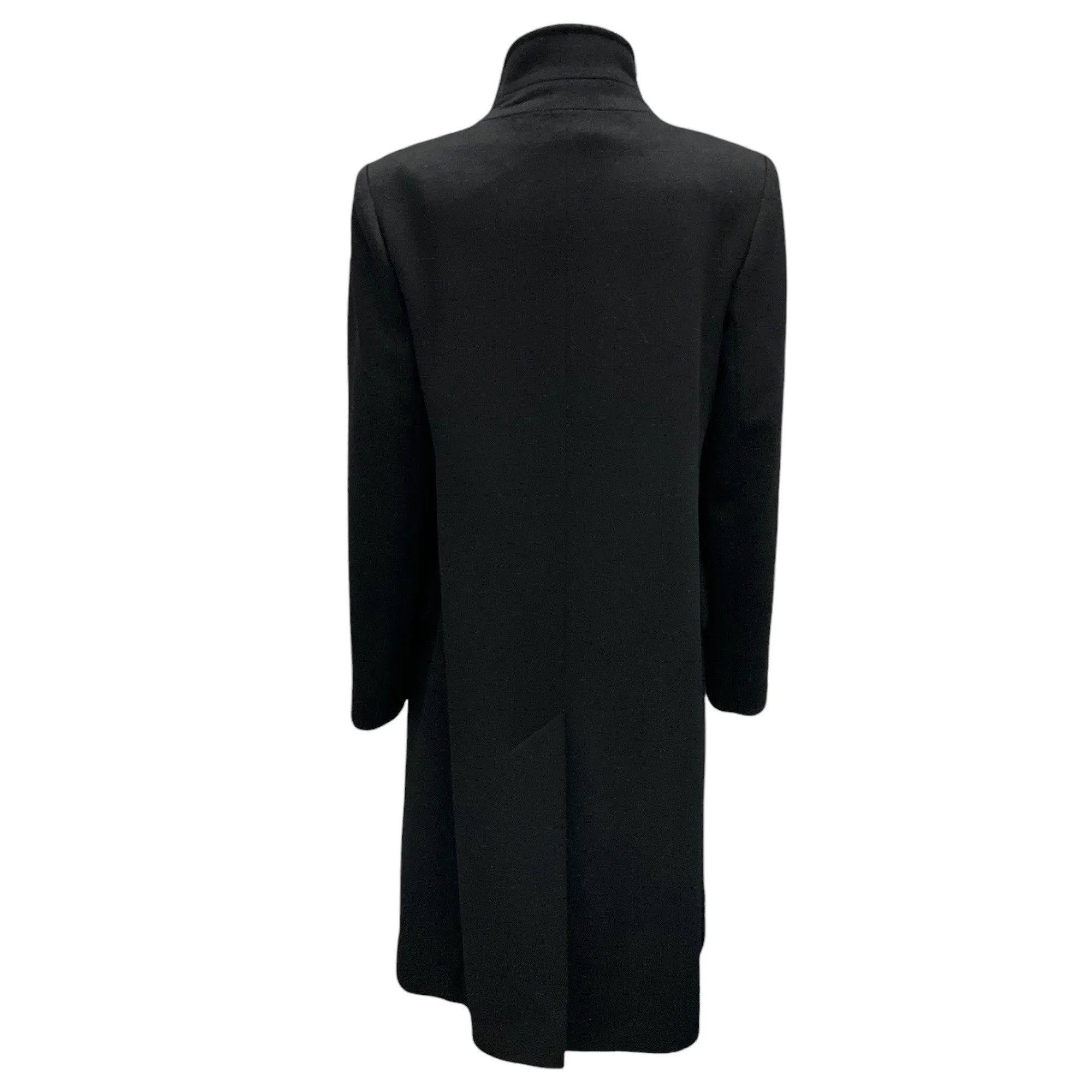 Fleurette Black Button-Front Cashmere Coat