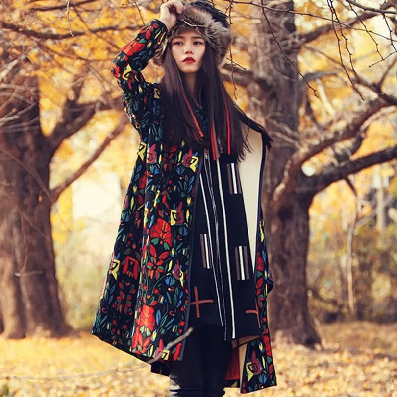 Floral Tribes Art Inspired Coat | Mandala