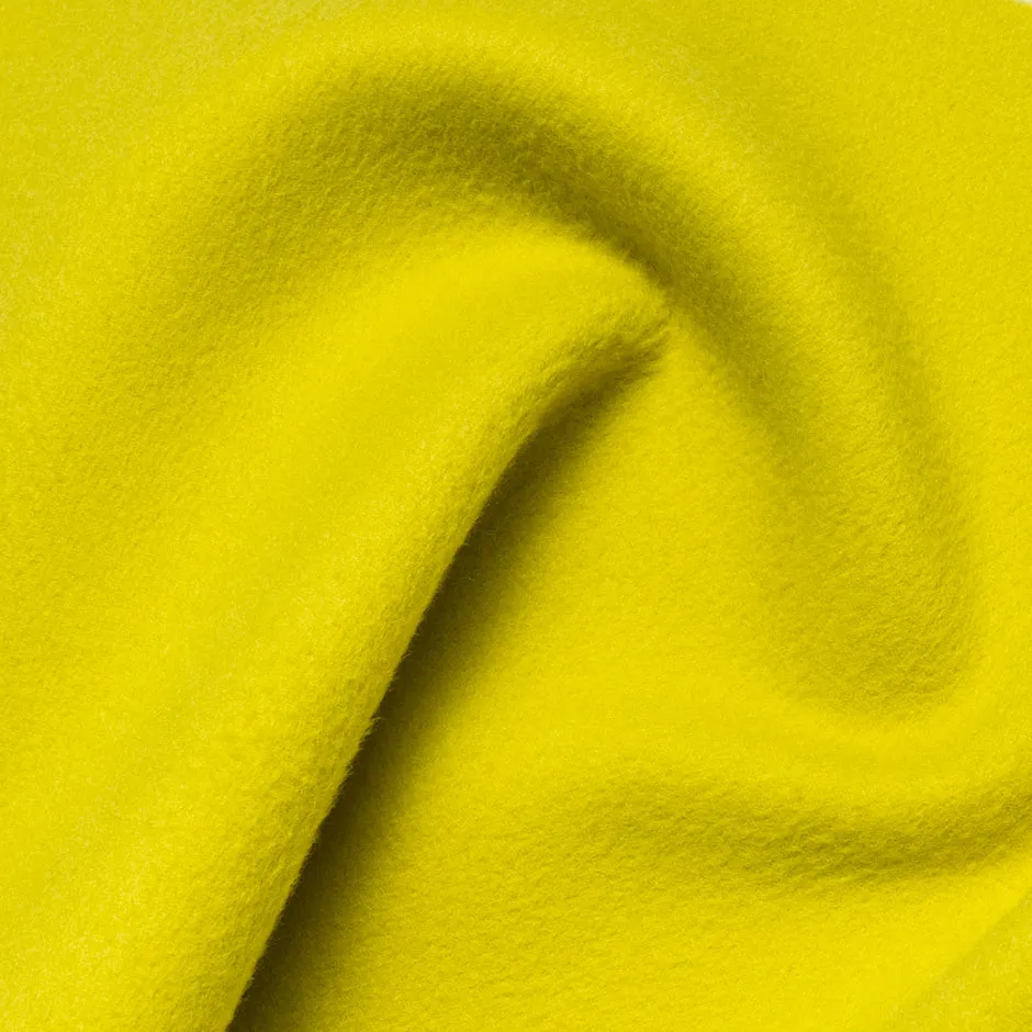 Fluorescent Yellow Double-Faced Pure Cashmere