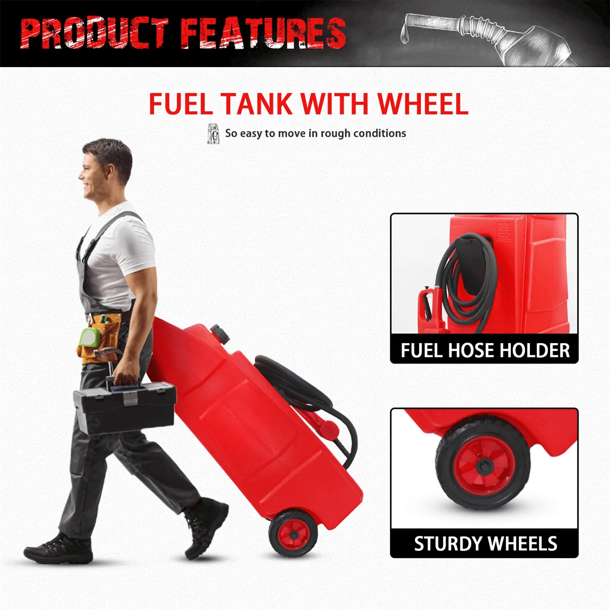 Fuel Caddy 25 Gallon, Portable Fuel Storage Tank