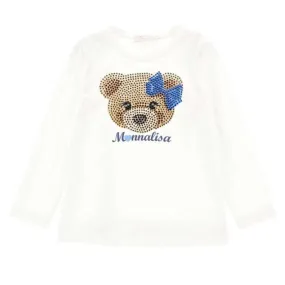 Girls Cream Teddy T-Shirt