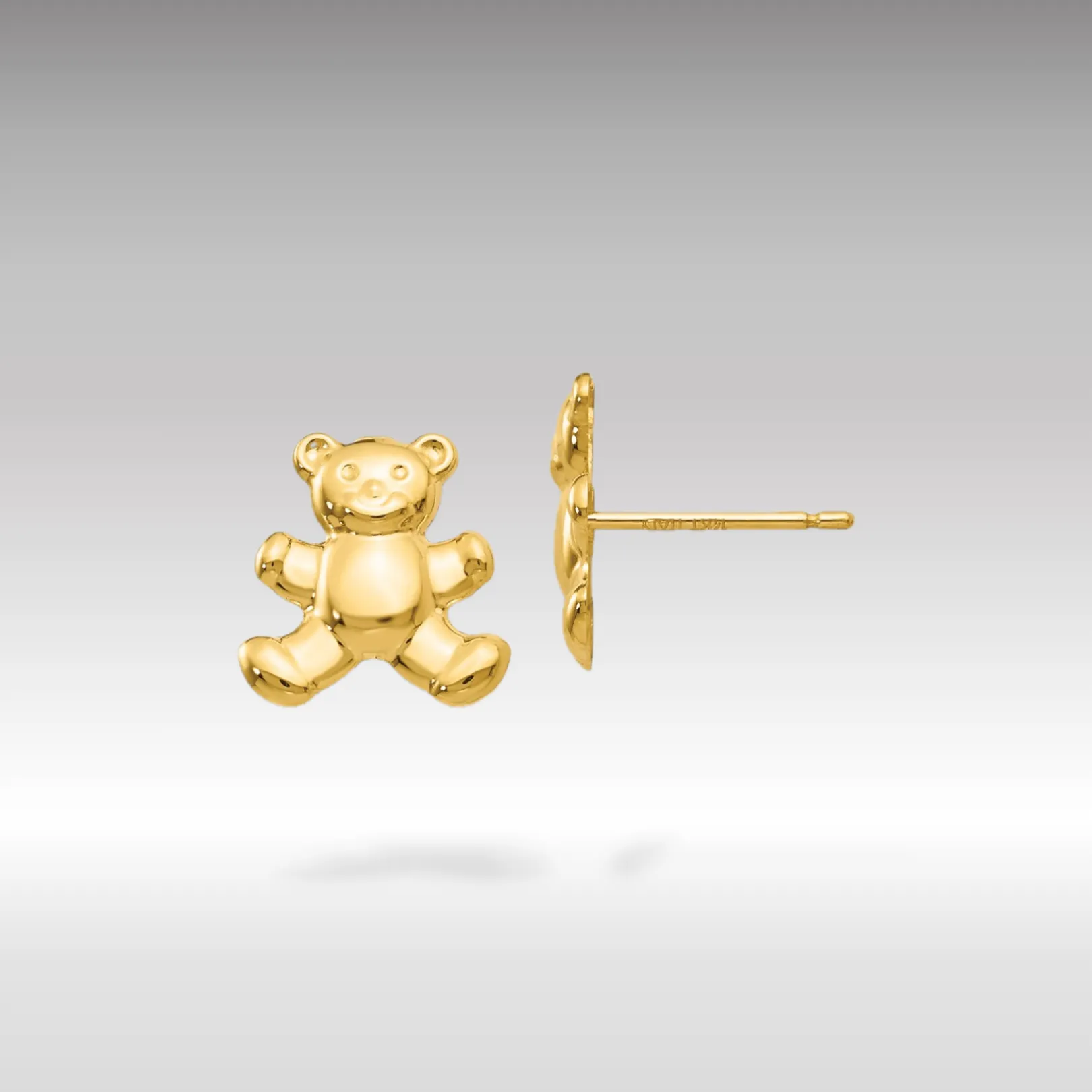 Gold Teddy Bear Post Earrings