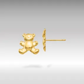 Gold Teddy Bear Post Earrings