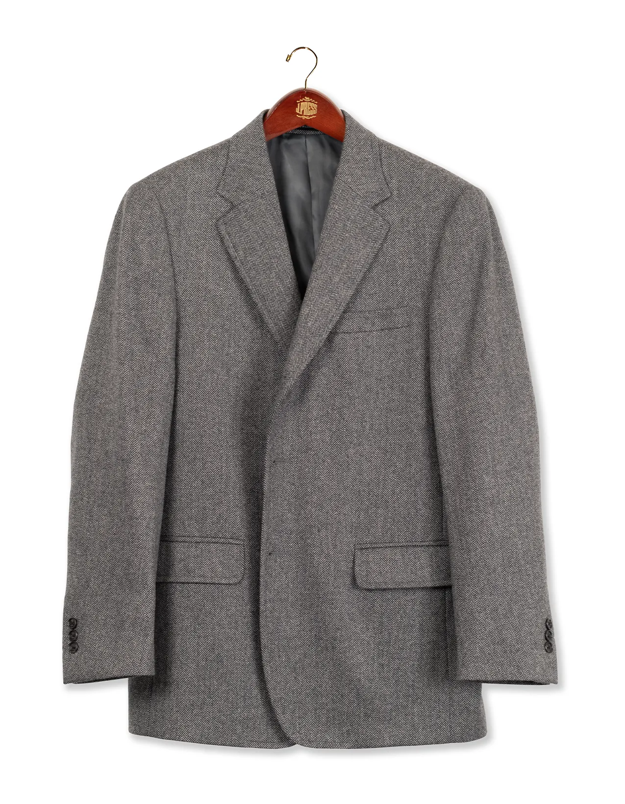 GREY HERRINGBONE CASHMERE SPORT COAT - MTO