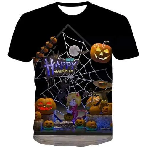 Halloween T shirts Men Cosplay Tshirt Printed Happy T-shirts Graphic Moon Tshirts Cool Funny T shirts Funny Short Sleeve summer