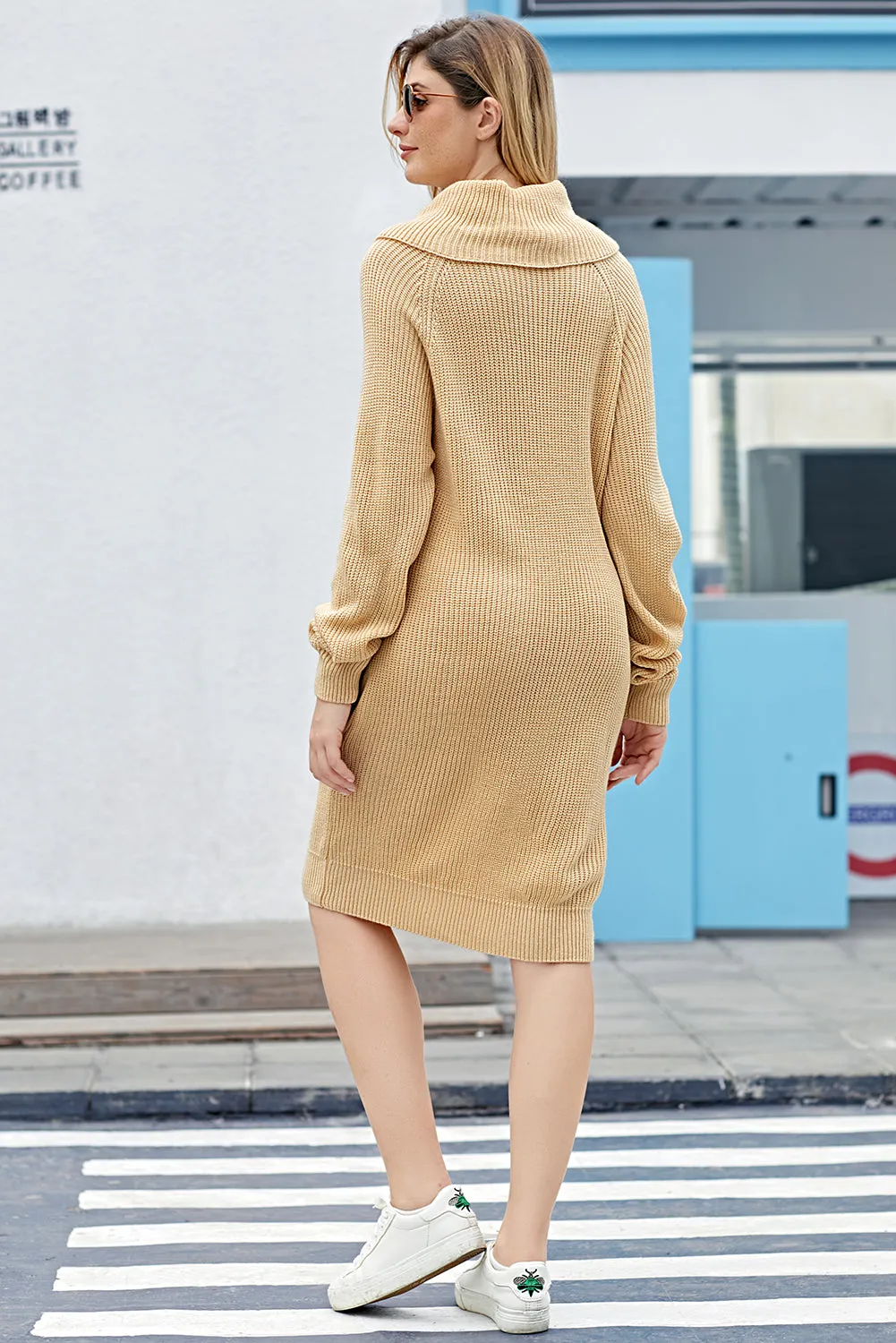 Heap Collar Mini Knit Dress