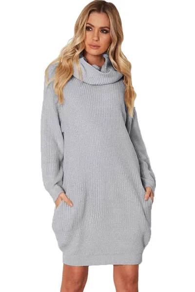 Heap Collar Mini Knit Dress