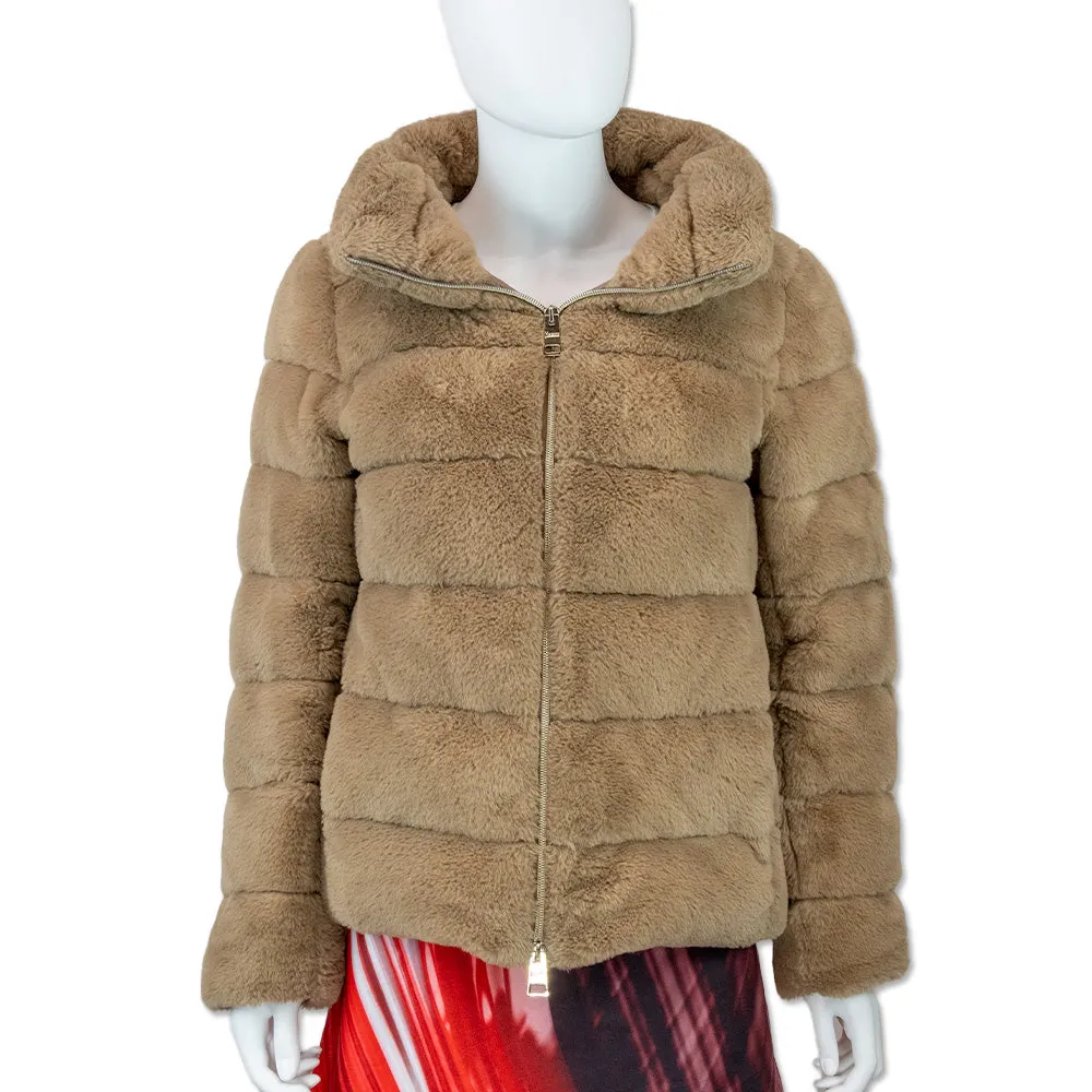 Herno Tan Faux-Fur Teddy Down Jacket