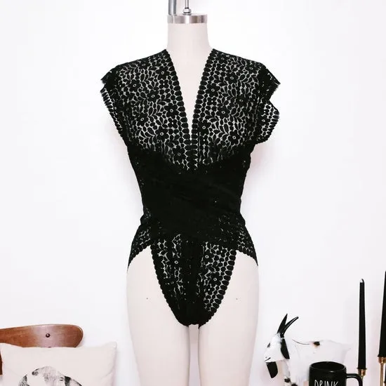 Hey Mavens! - Black Lace Bodysuit