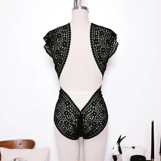 Hey Mavens! - Black Lace Bodysuit