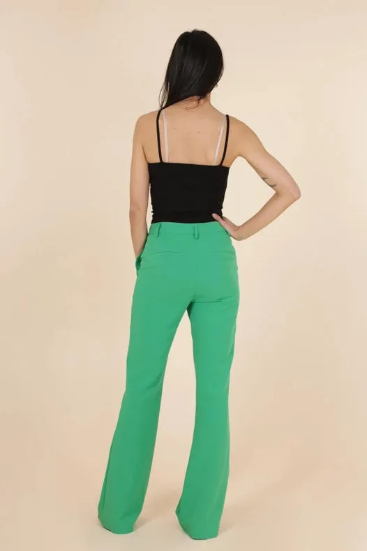 High Waist Elephant Leg Pants Green