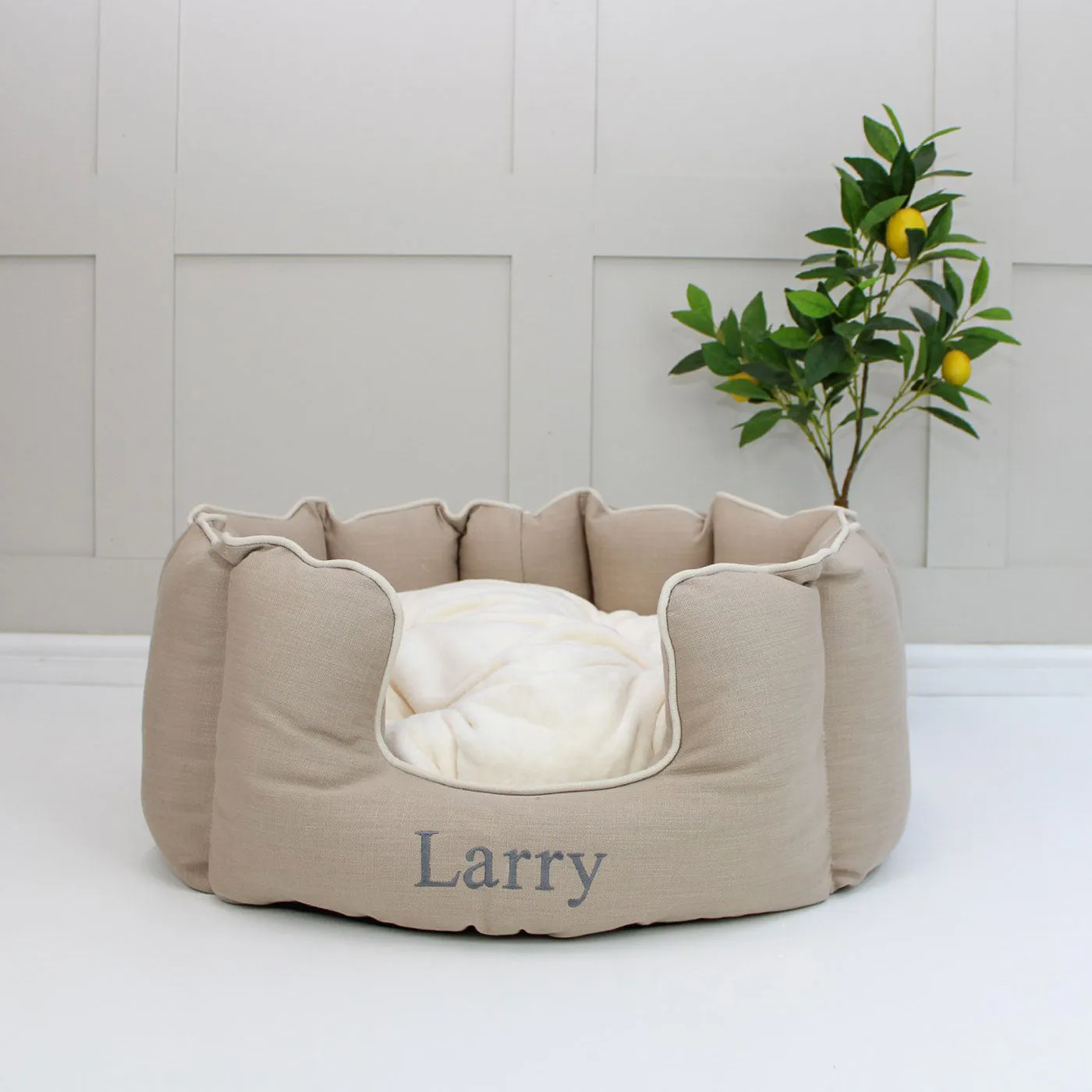 High Wall Bed For Cats in Savanna Oatmeal by Lords & Labradors