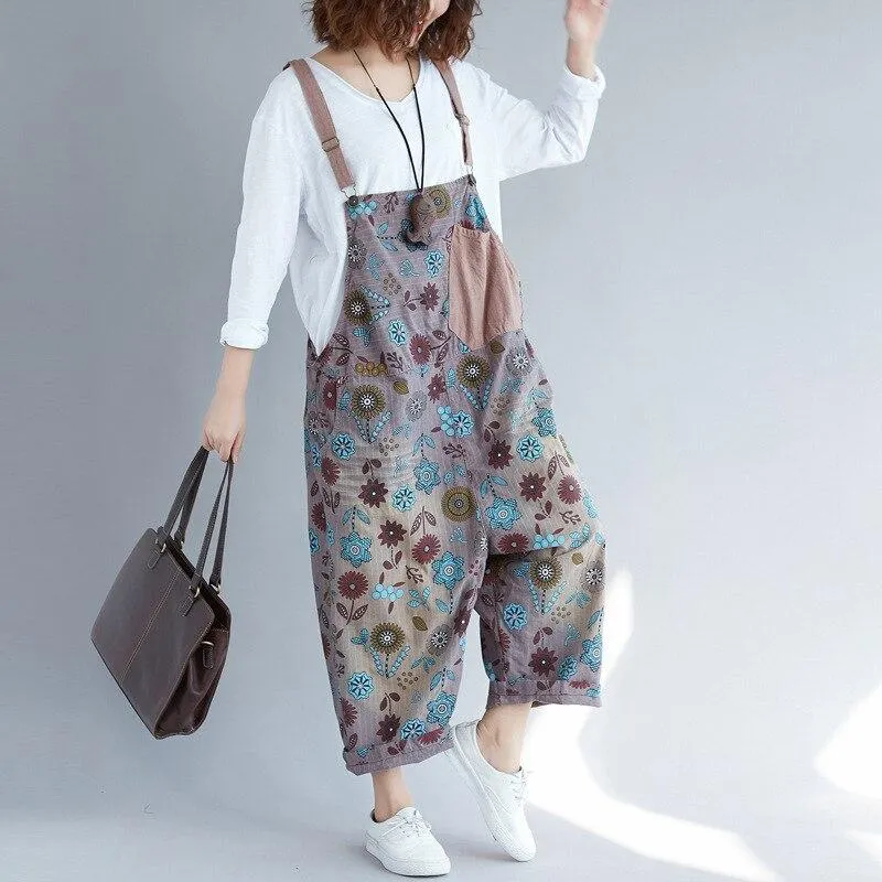 Hippie Dippie Floral Patchwork Overall