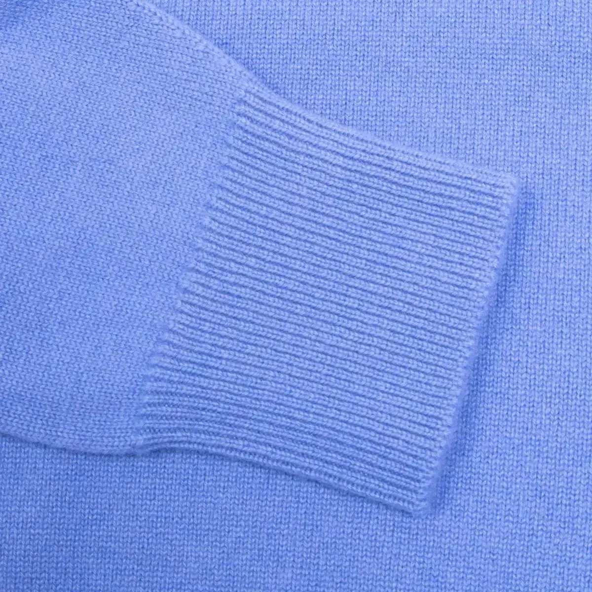 Isfahan Blue Tobermorey 4ply V-Neck Cashmere Sweater