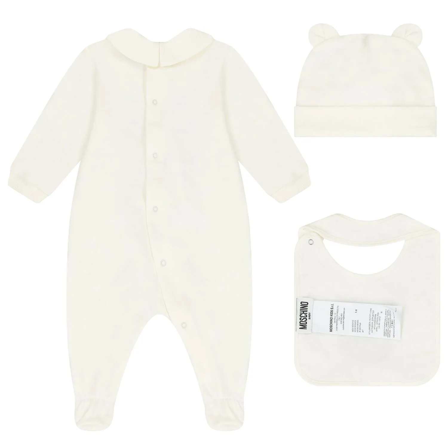 Ivory Teddy Bear Logo Babygrow Gift Set