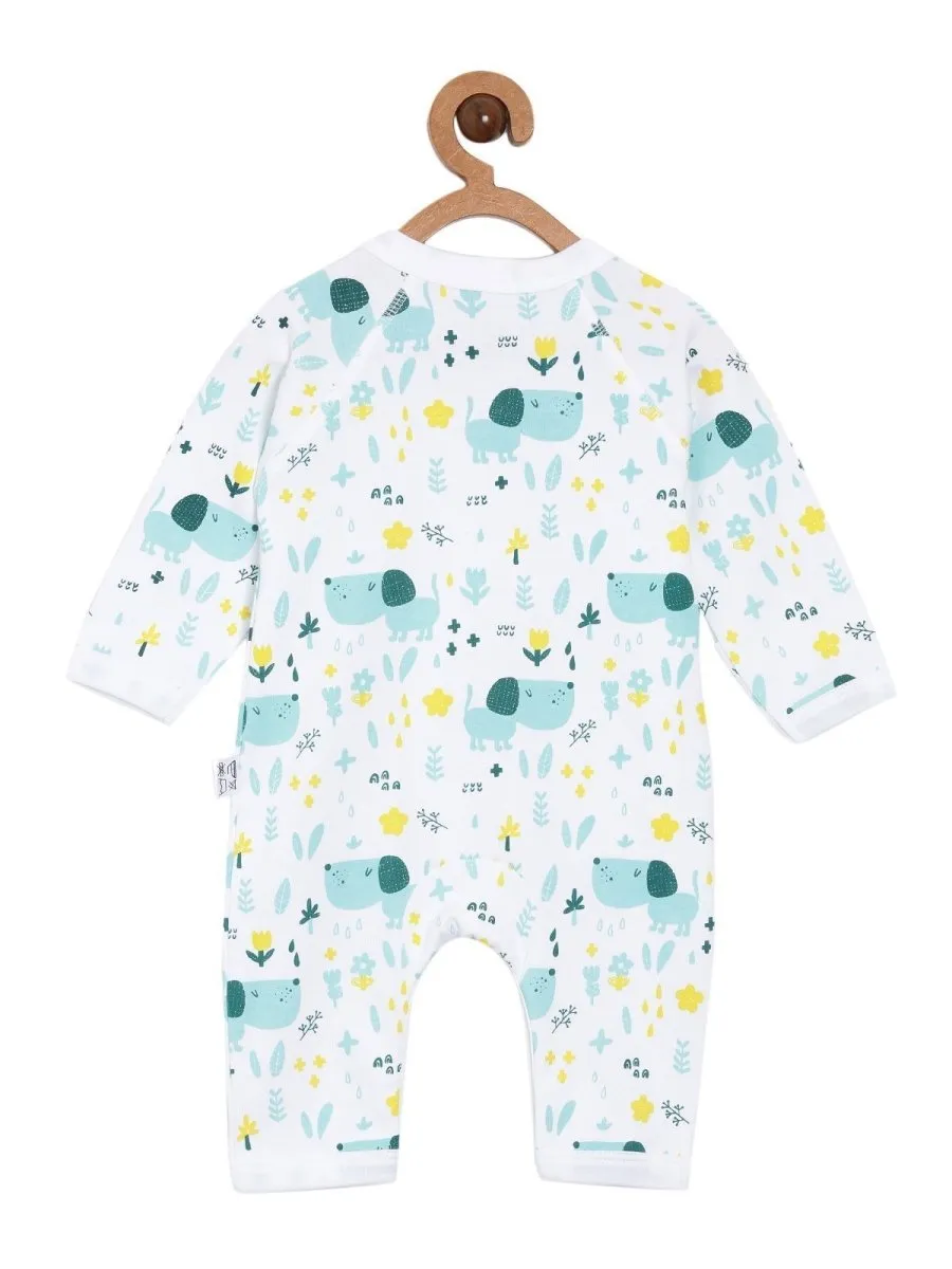 Jabla Style Infant Romper Combo of 3-Puppy-Sparrow-Bear in the Garden